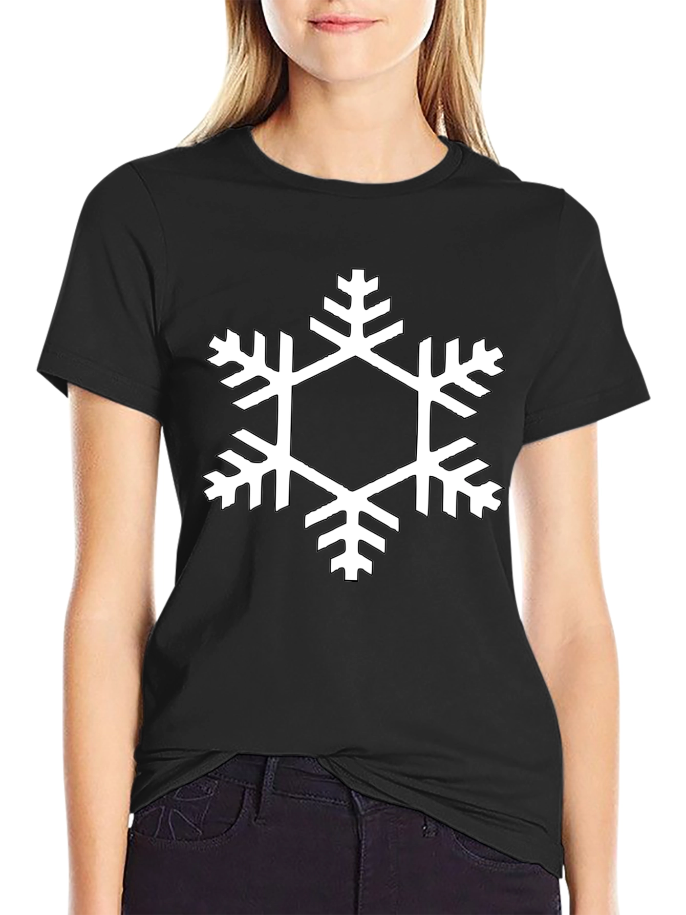 Black Snowflake Graphic Tee