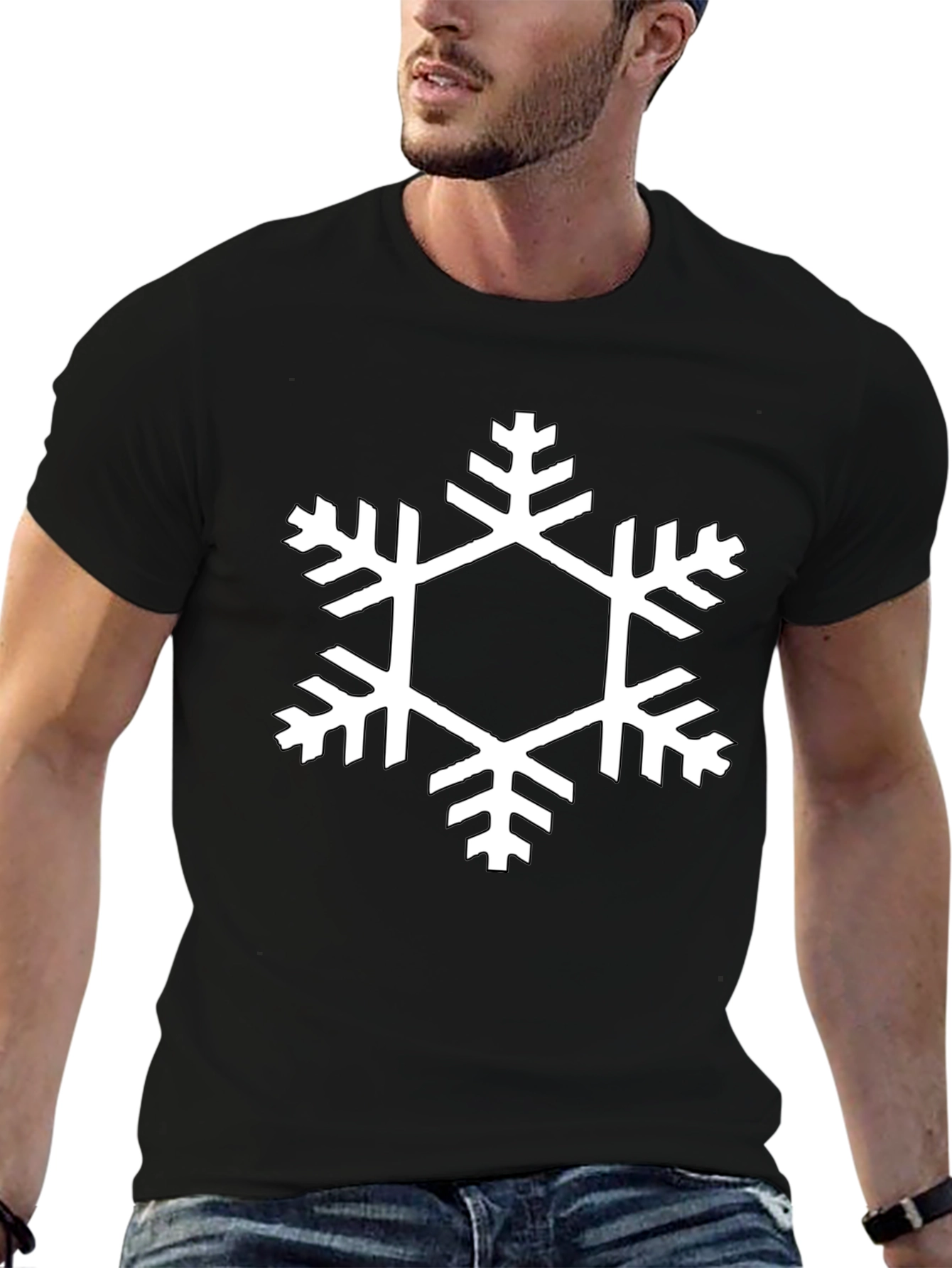 Black Snowflake Graphic Tee