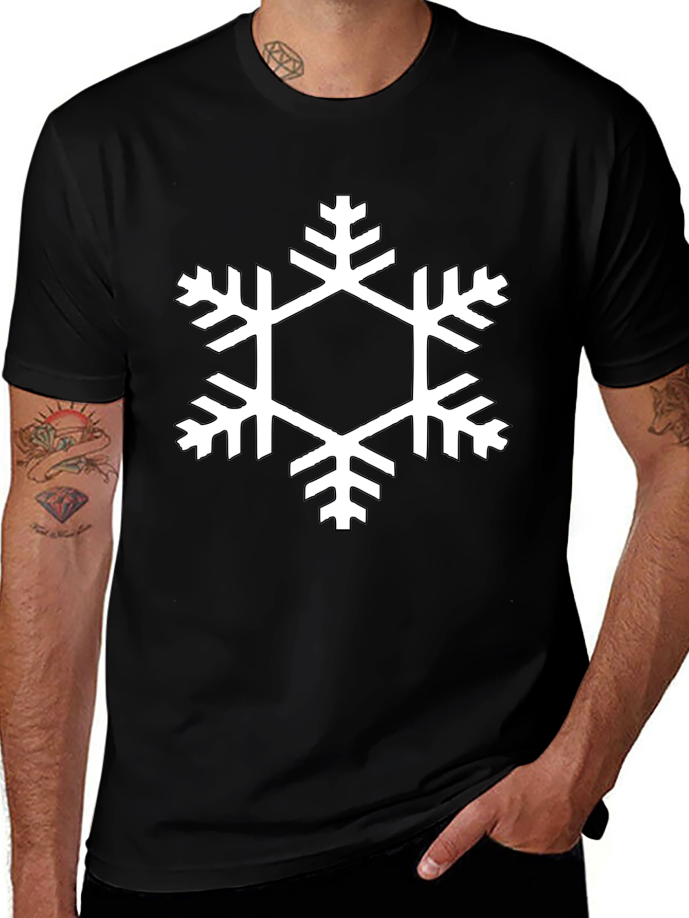 Black Snowflake Graphic Tee