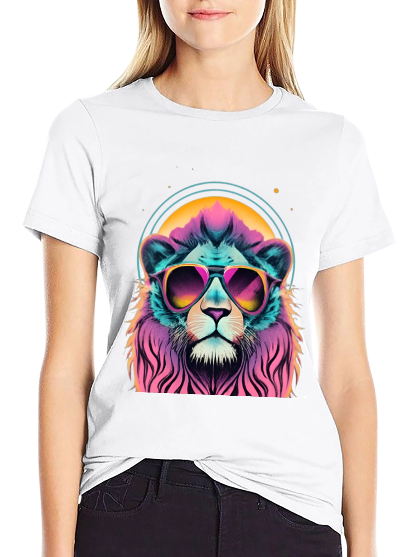 Cool Lion Graphic Tee - Retro Style