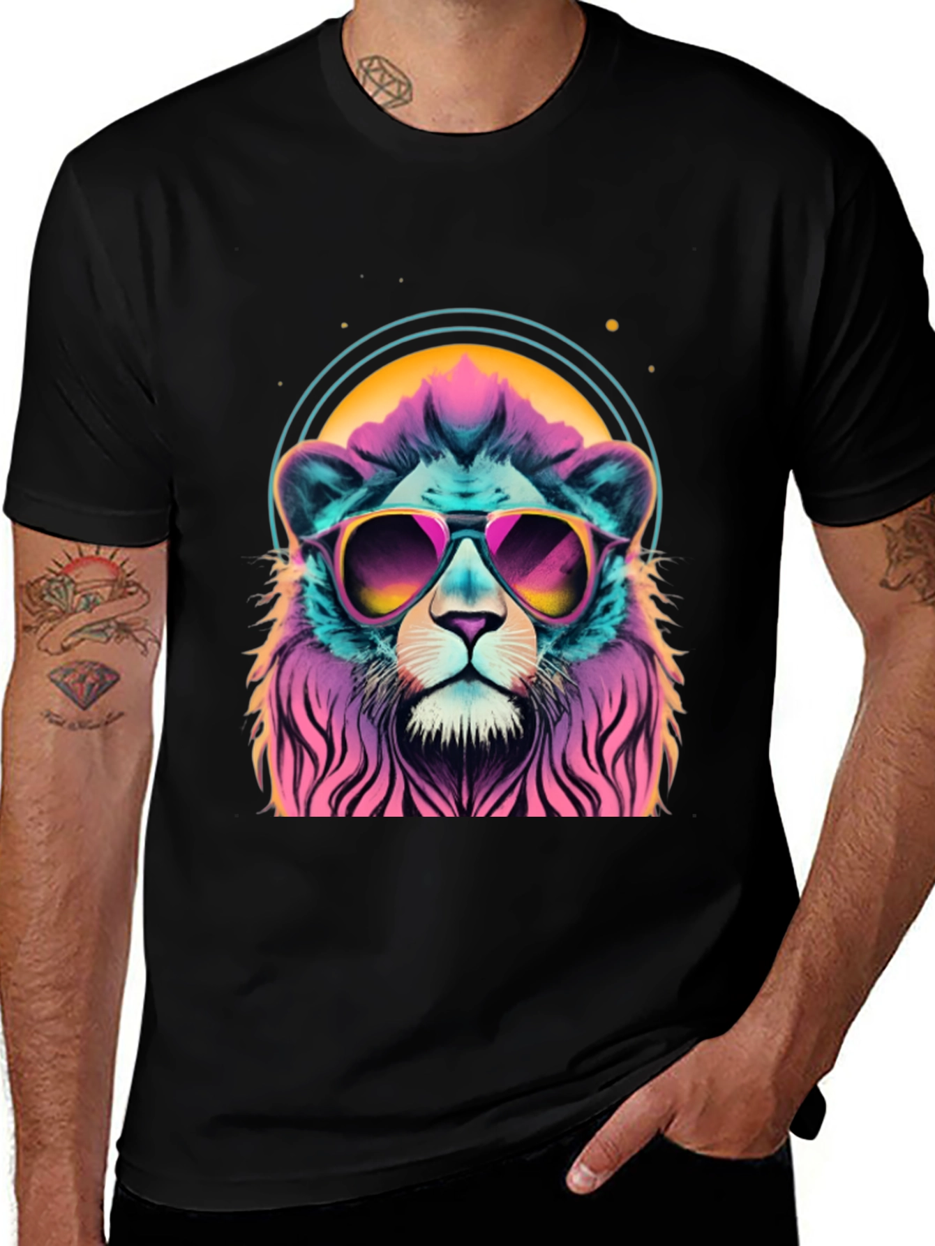 Cool Lion Graphic Tee - Retro Style