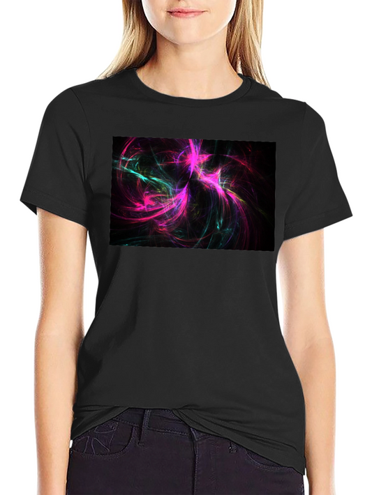Abstract Swirls Black Tee - Vivid Graphic Print