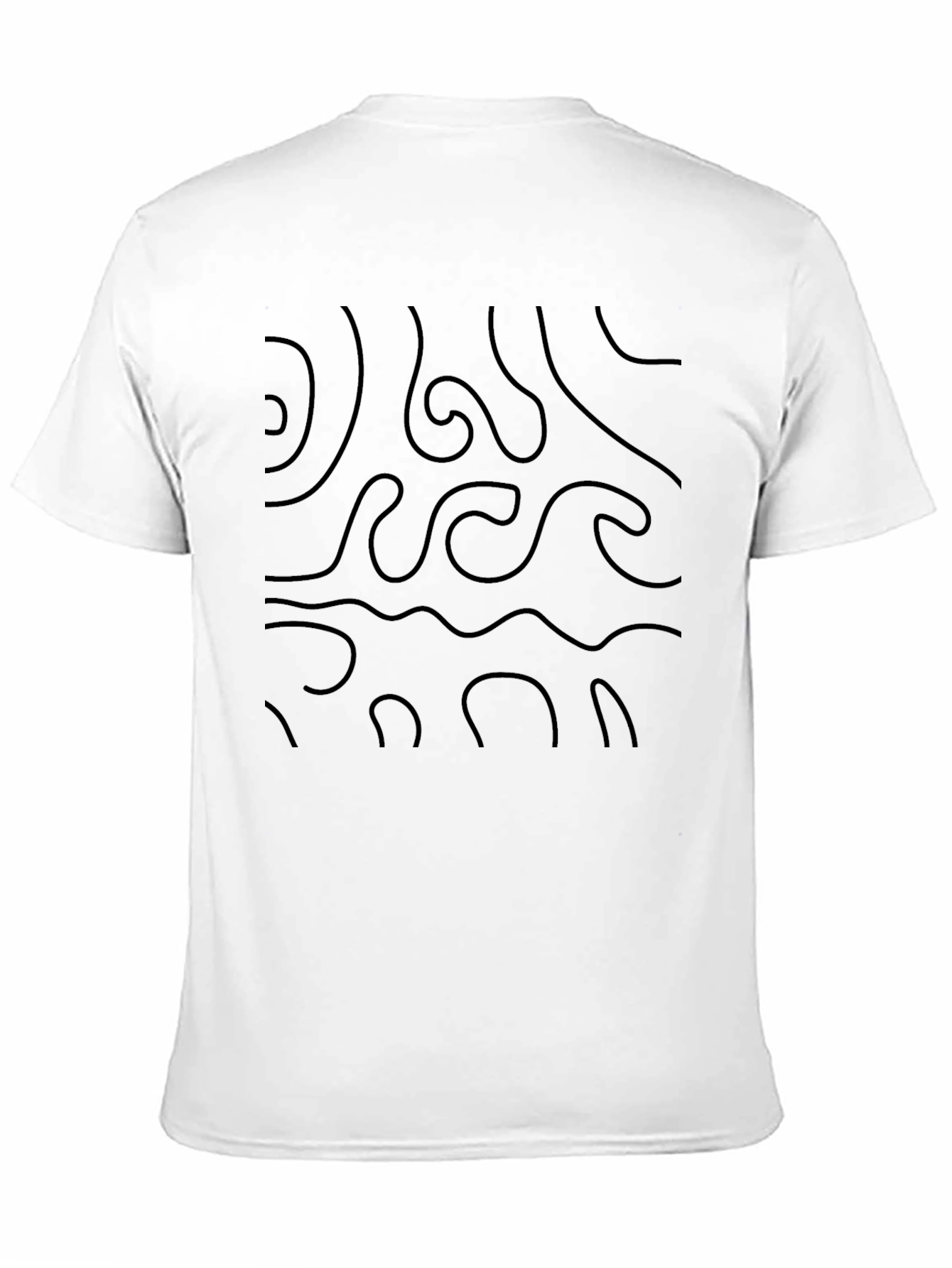 Abstract Wave Design Black T-Shirt