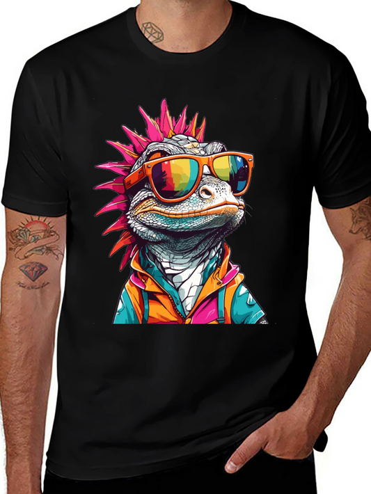 Cool Lizard Graphic Tee - Mens Black T-Shirt