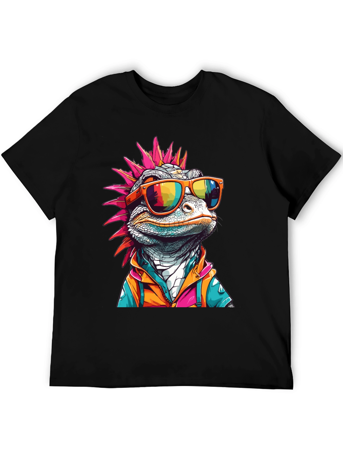 Cool Lizard Graphic Tee - Mens Black T-Shirt