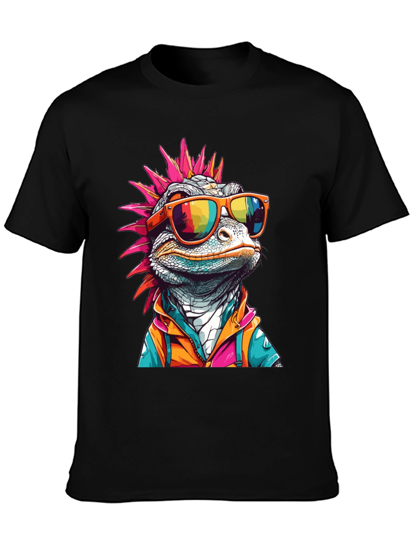 Cool Lizard Graphic Tee - Mens Black T-Shirt