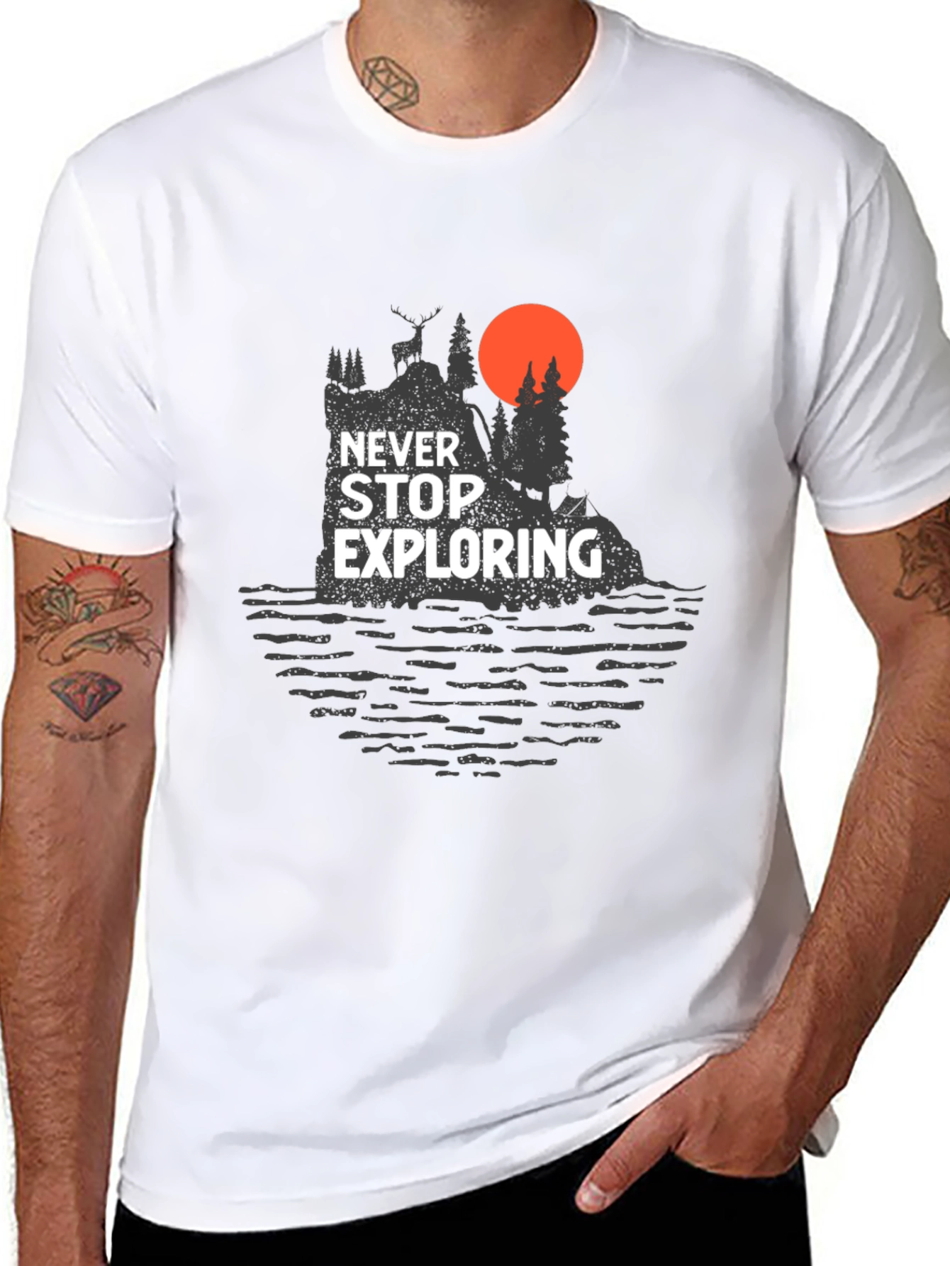 Never Stop Exploring Graphic Tee - Adventure Awaits