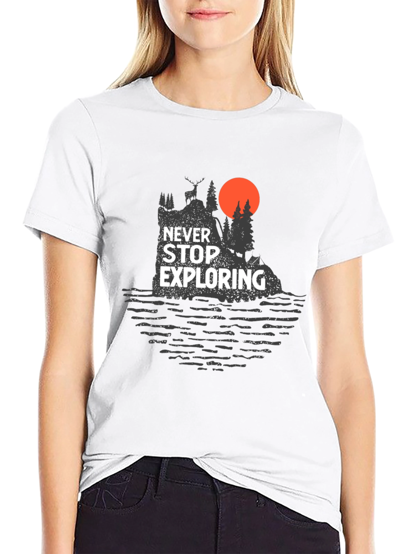 Never Stop Exploring Graphic Tee - Adventure Awaits