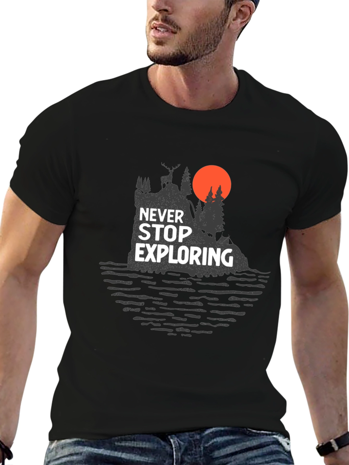 Never Stop Exploring Graphic Tee - Adventure Awaits