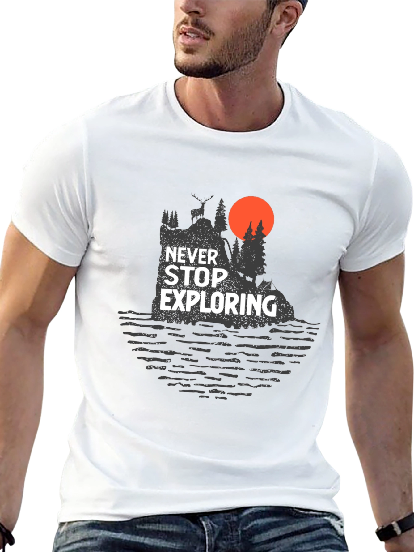 Never Stop Exploring Graphic Tee - Adventure Awaits