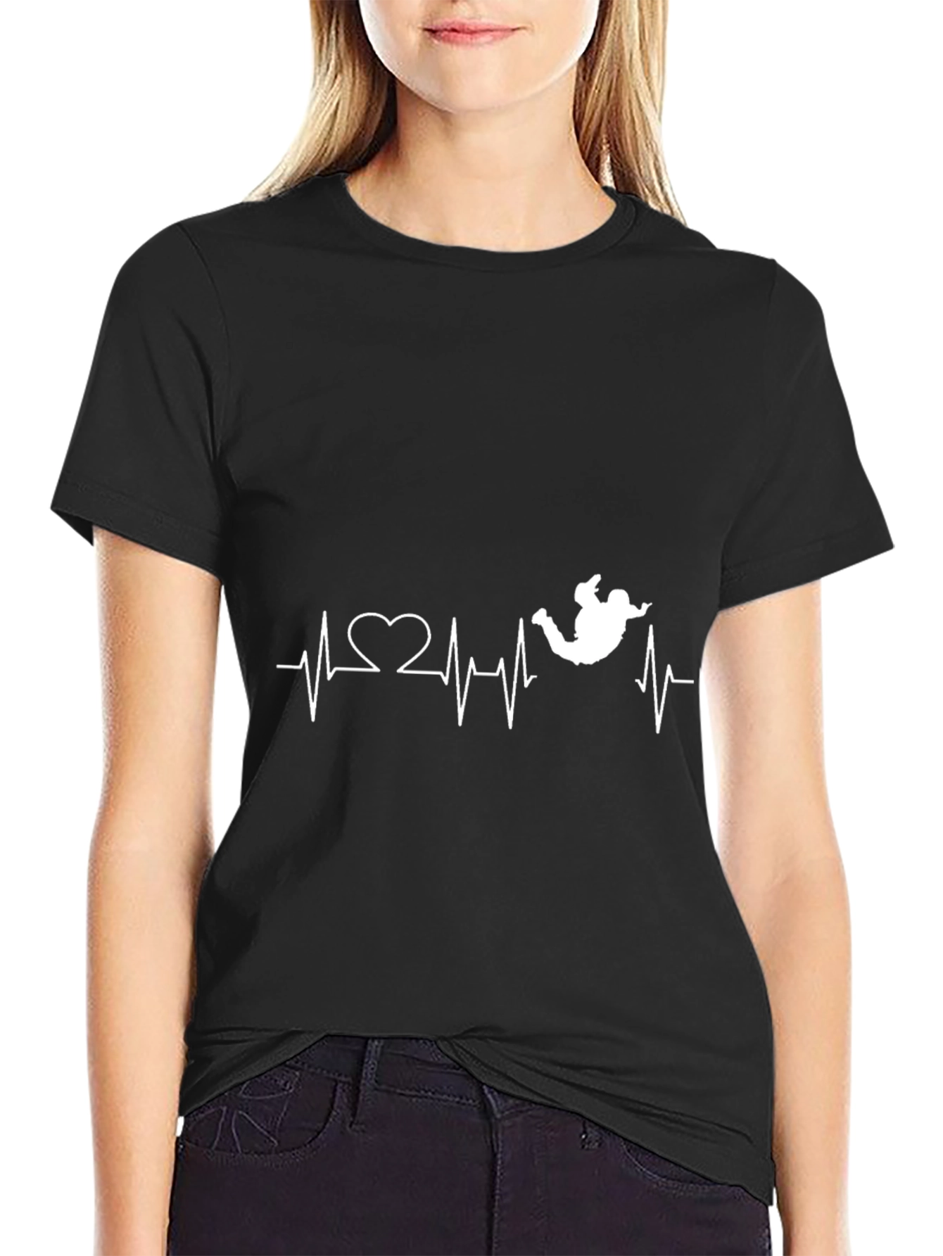 Skydiving Heartbeat Graphic T-Shirt