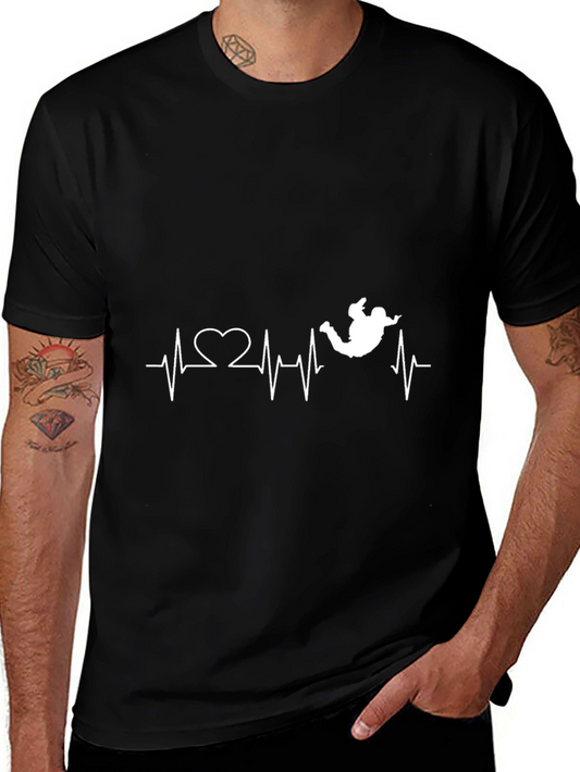 Skydiving Heartbeat Graphic T-Shirt