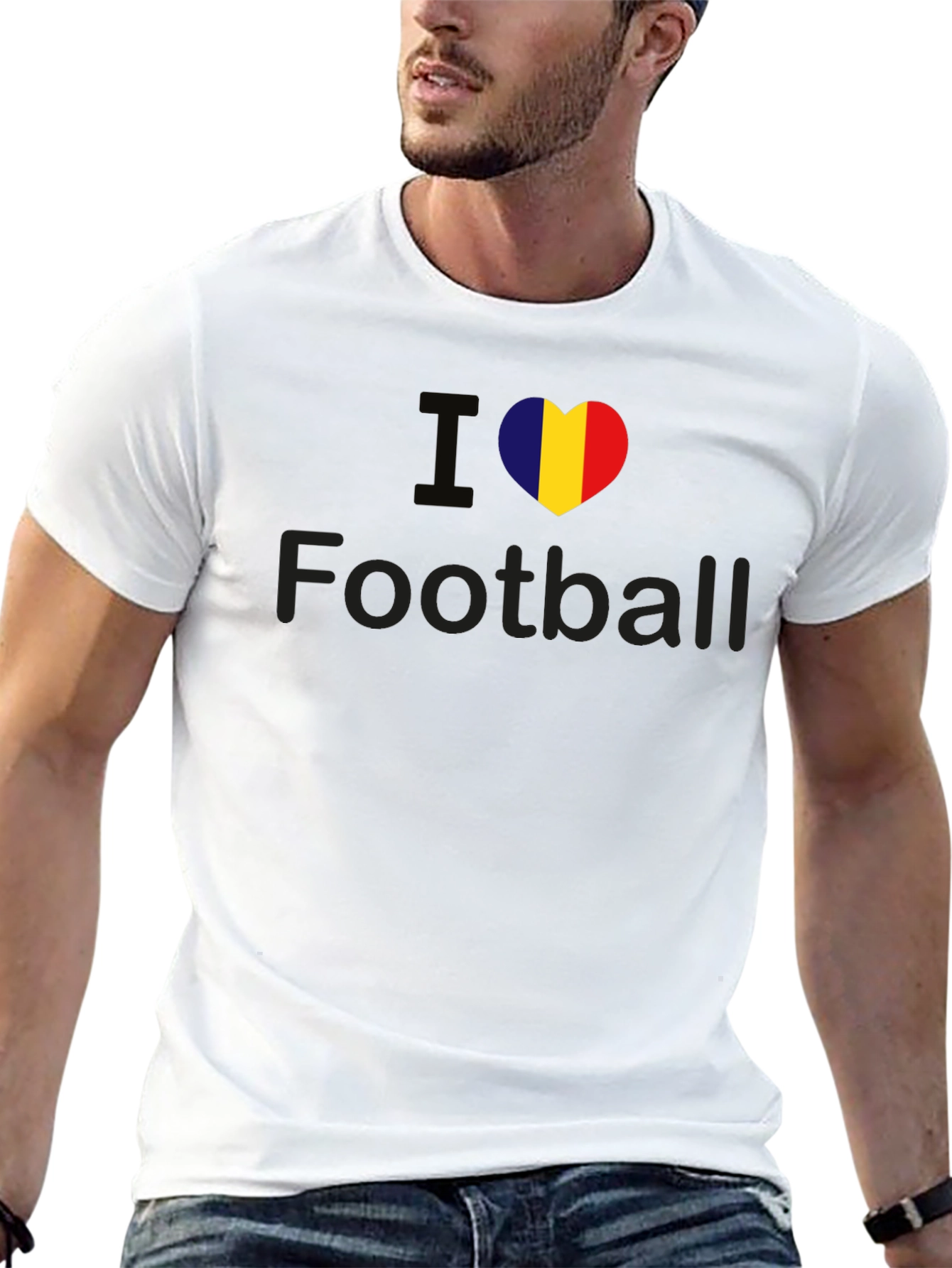 I Heart Football Tee - Flag Heart Design