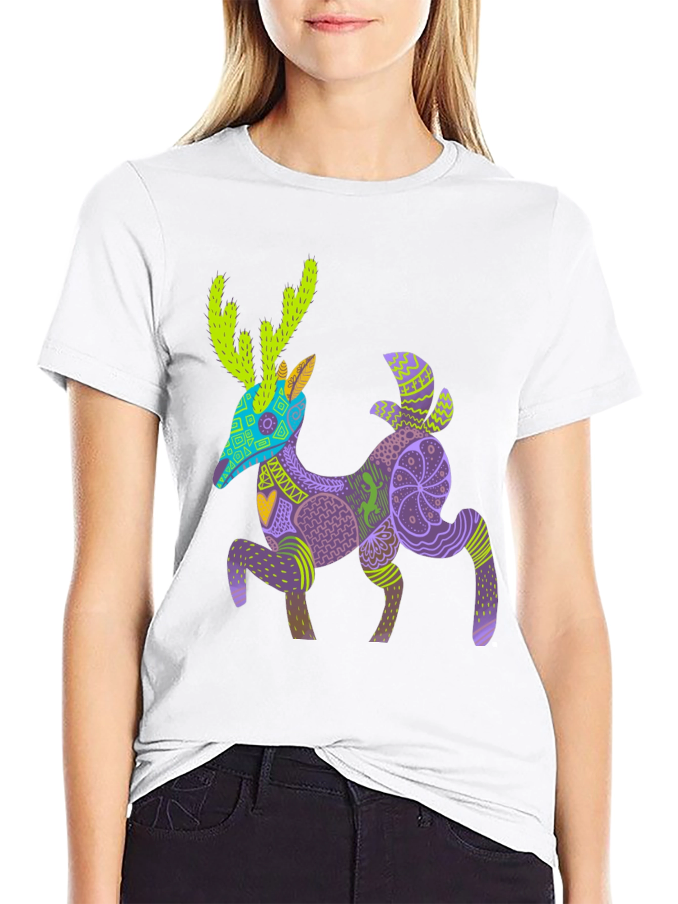 Alebrije Deer Graphic Tee - Unique Art Shirt