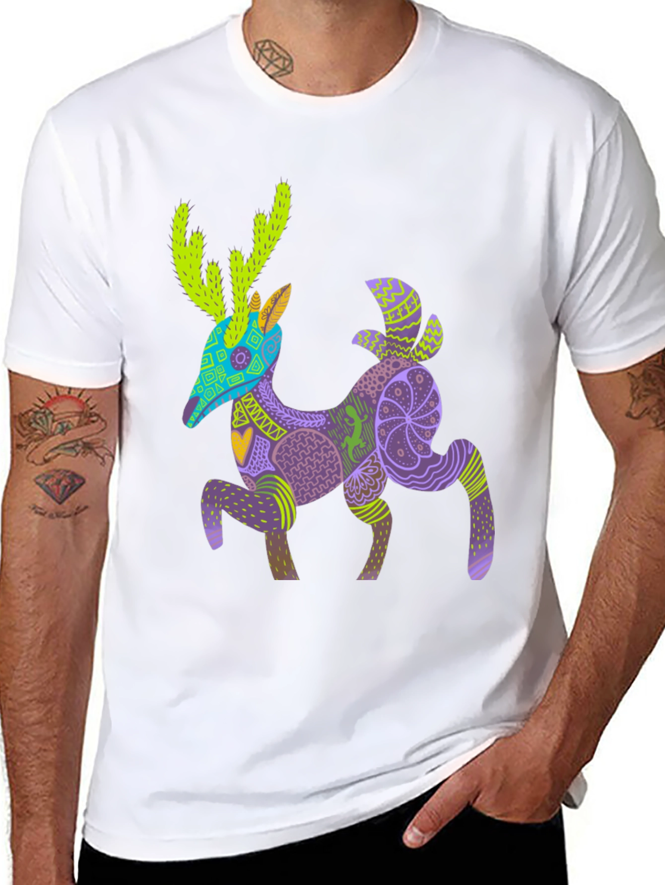 Alebrije Deer Graphic Tee - Unique Art Shirt