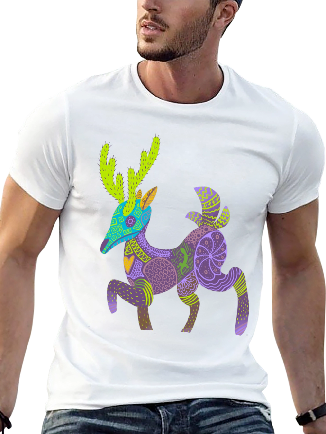 Alebrije Deer Graphic Tee - Unique Art Shirt