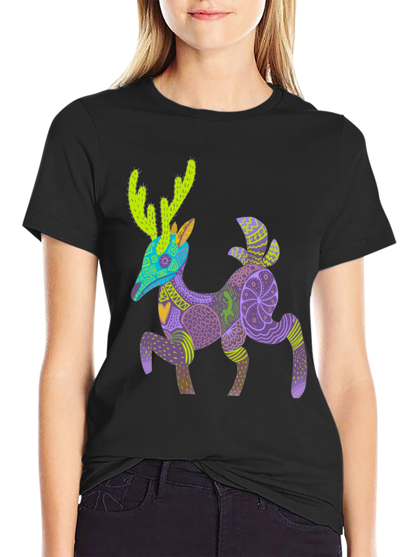 Alebrije Deer Graphic Tee - Unique Art Shirt
