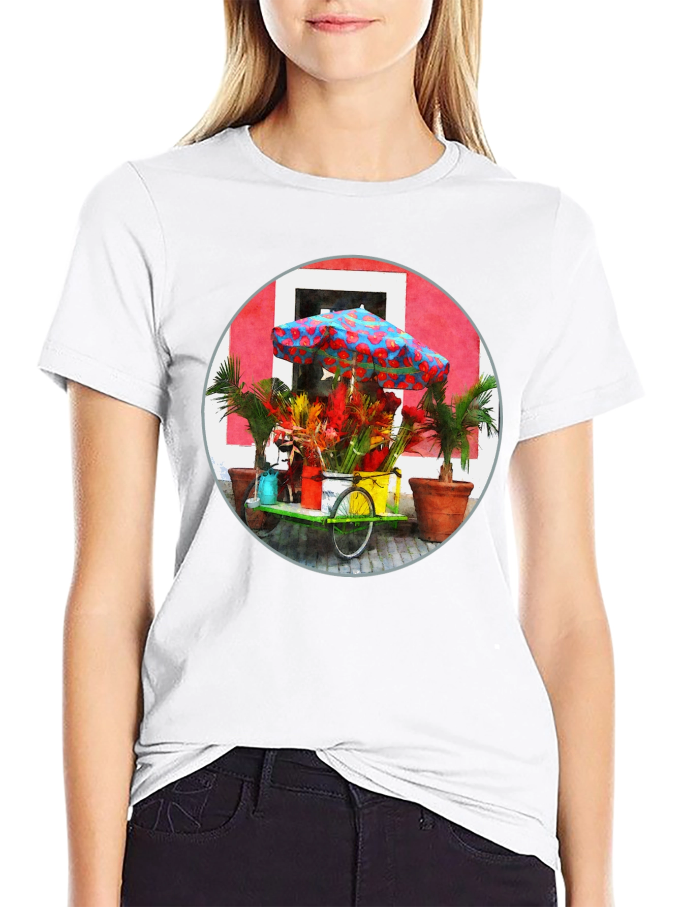 Tropical Flower Cart Graphic Tee