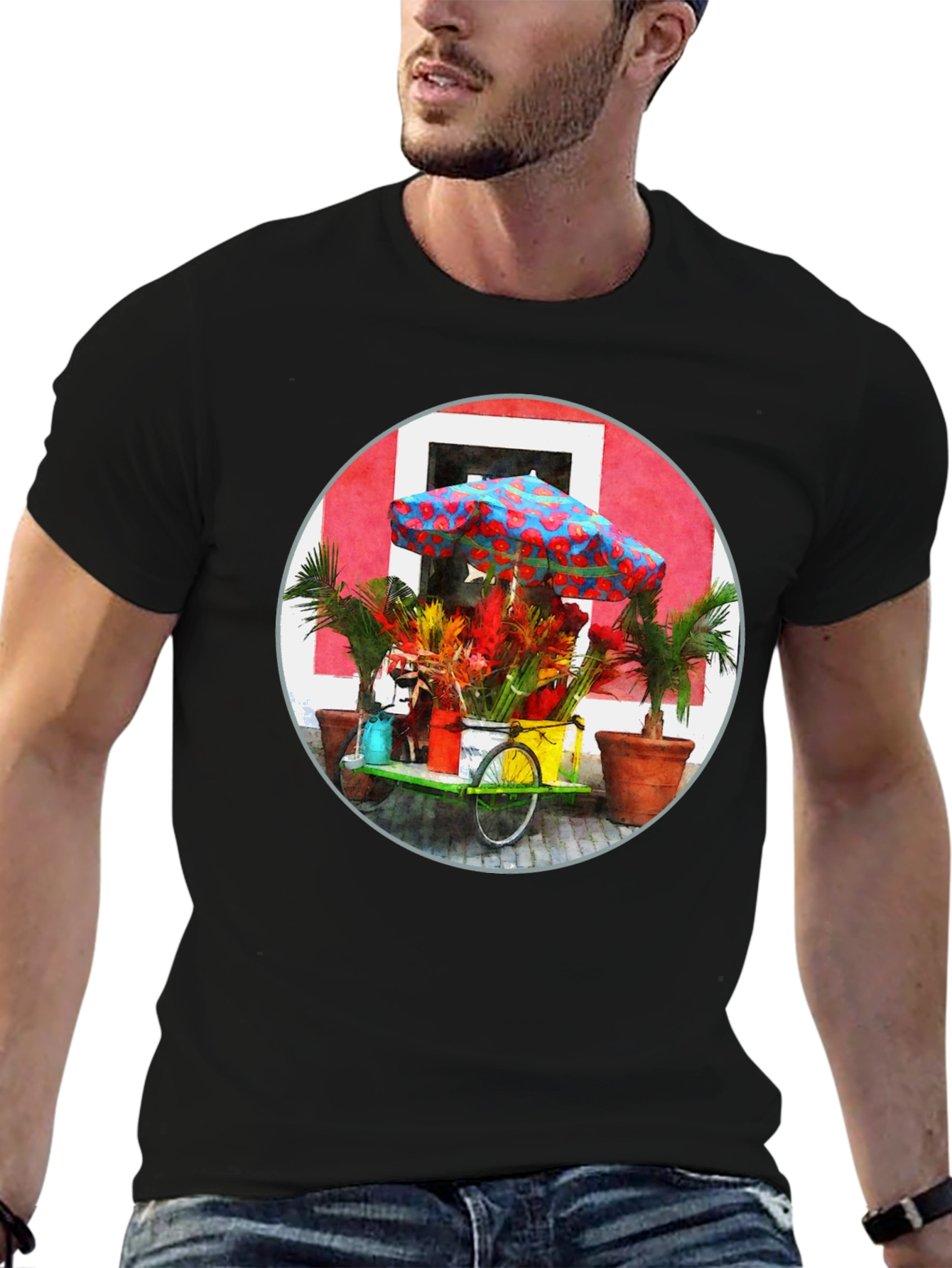 Tropical Flower Cart Graphic Tee