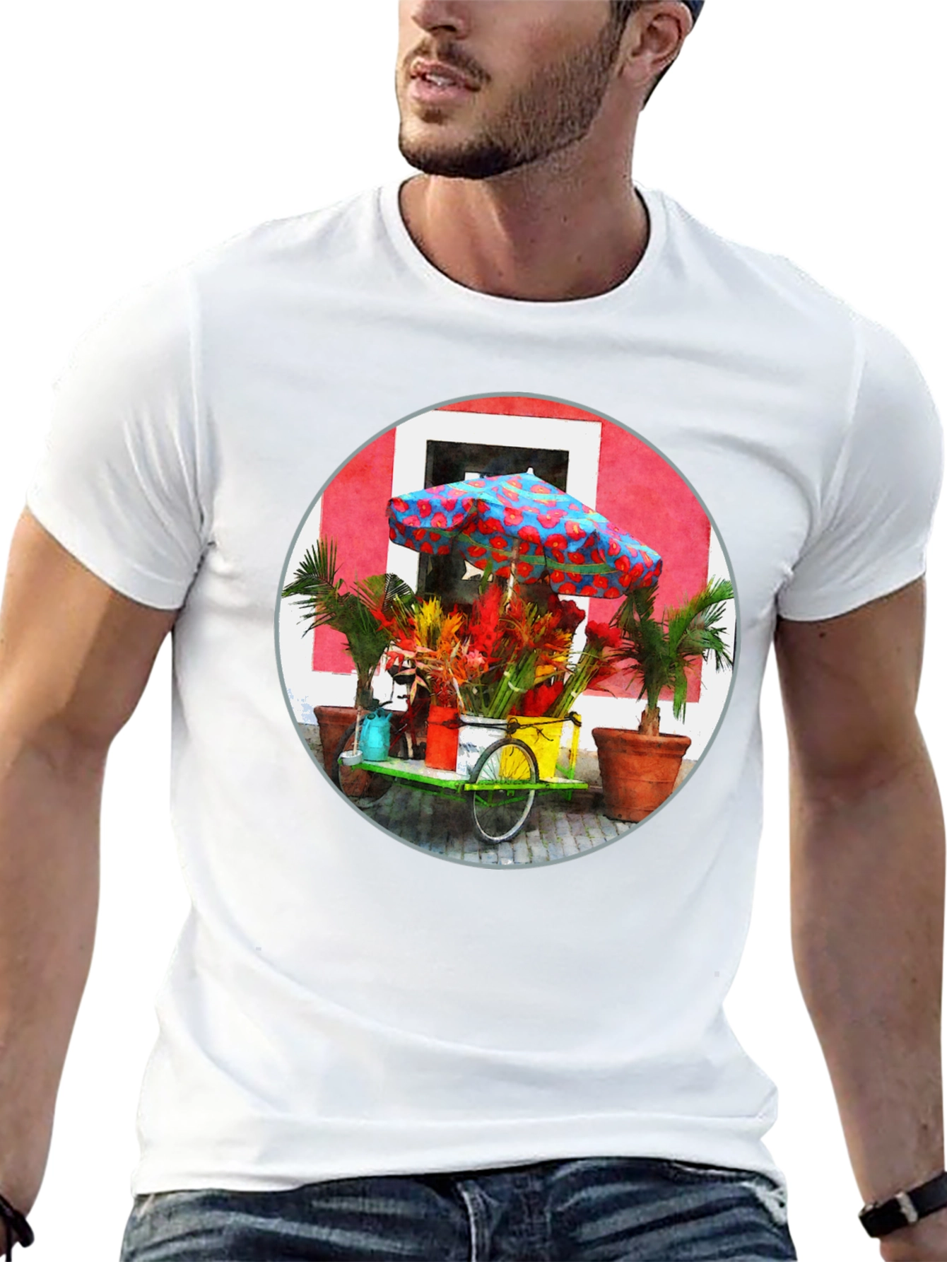 Tropical Flower Cart Graphic Tee