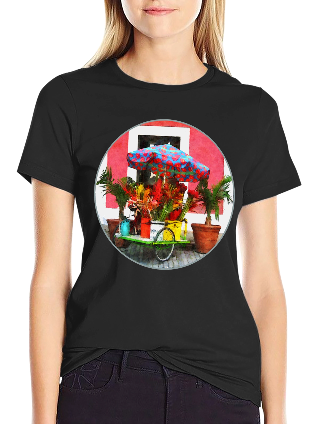 Tropical Flower Cart Graphic Tee