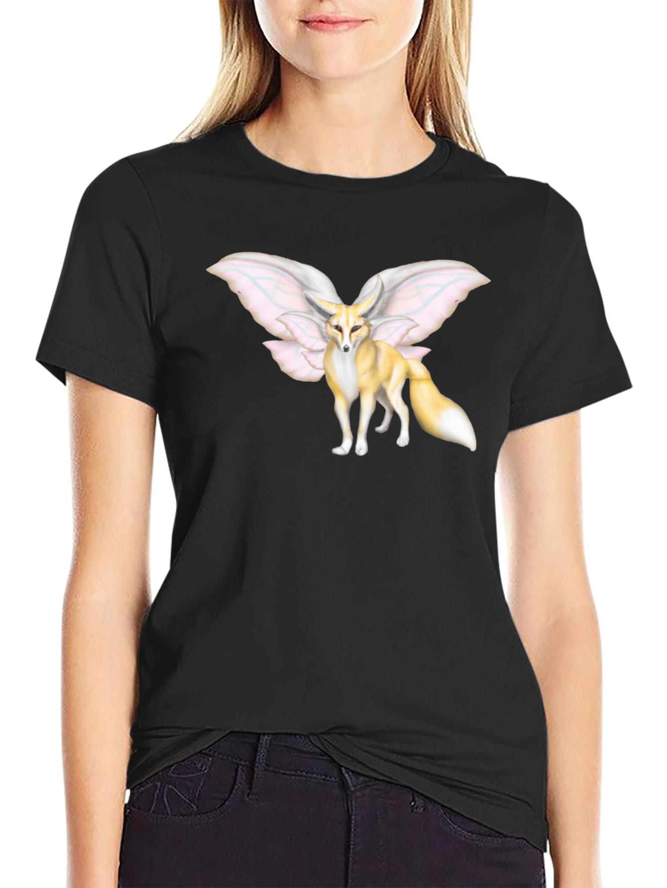 Fennec Fox Fairy Wings T-Shirt | Unique Graphic Tee