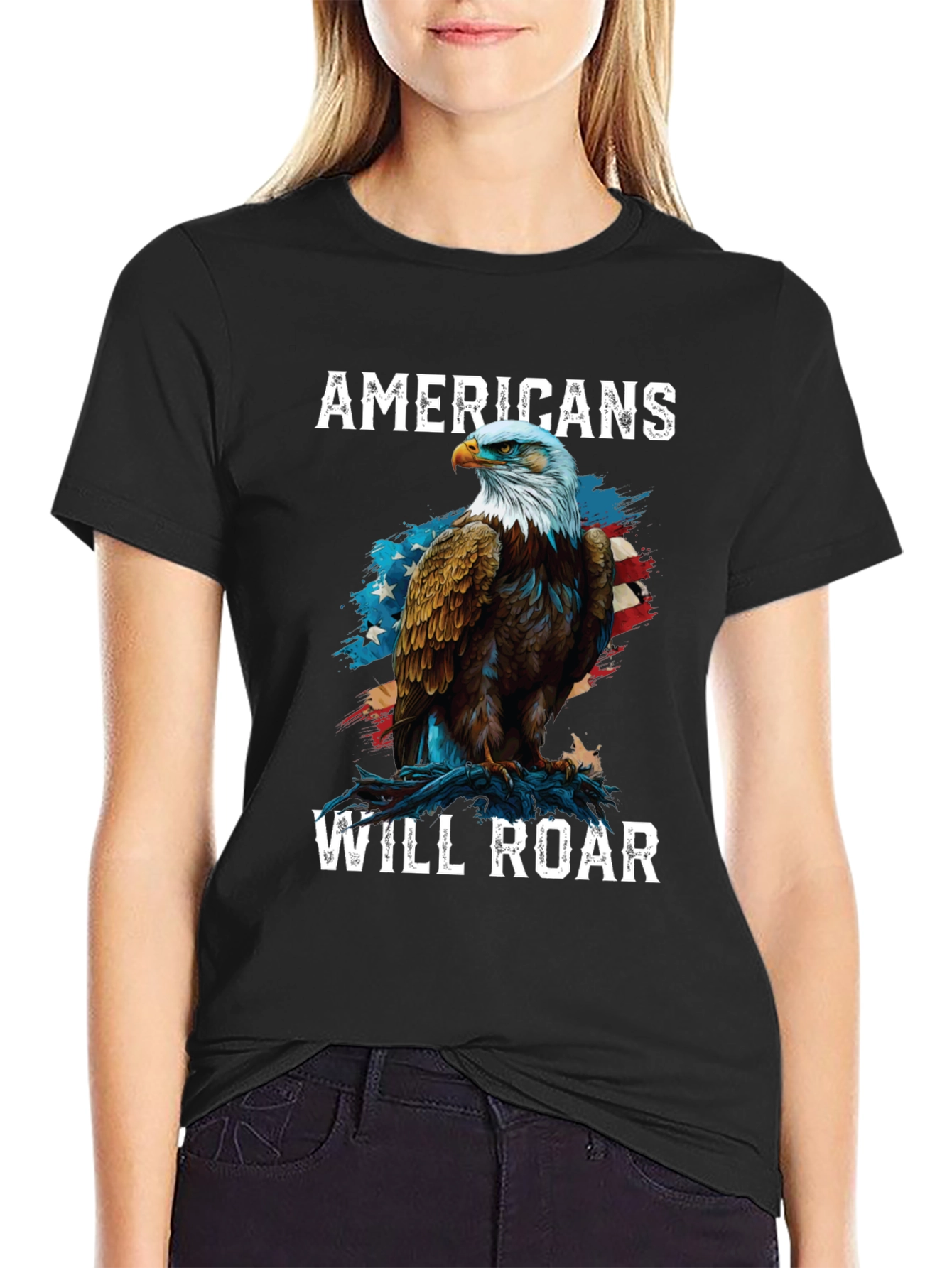 Americans Will Roar Eagle Patriotic T-Shirt