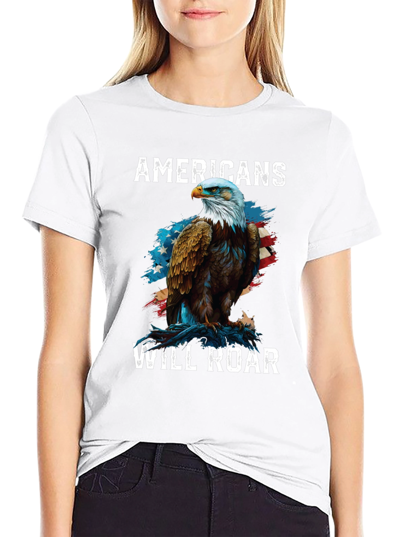 Americans Will Roar Eagle Patriotic T-Shirt
