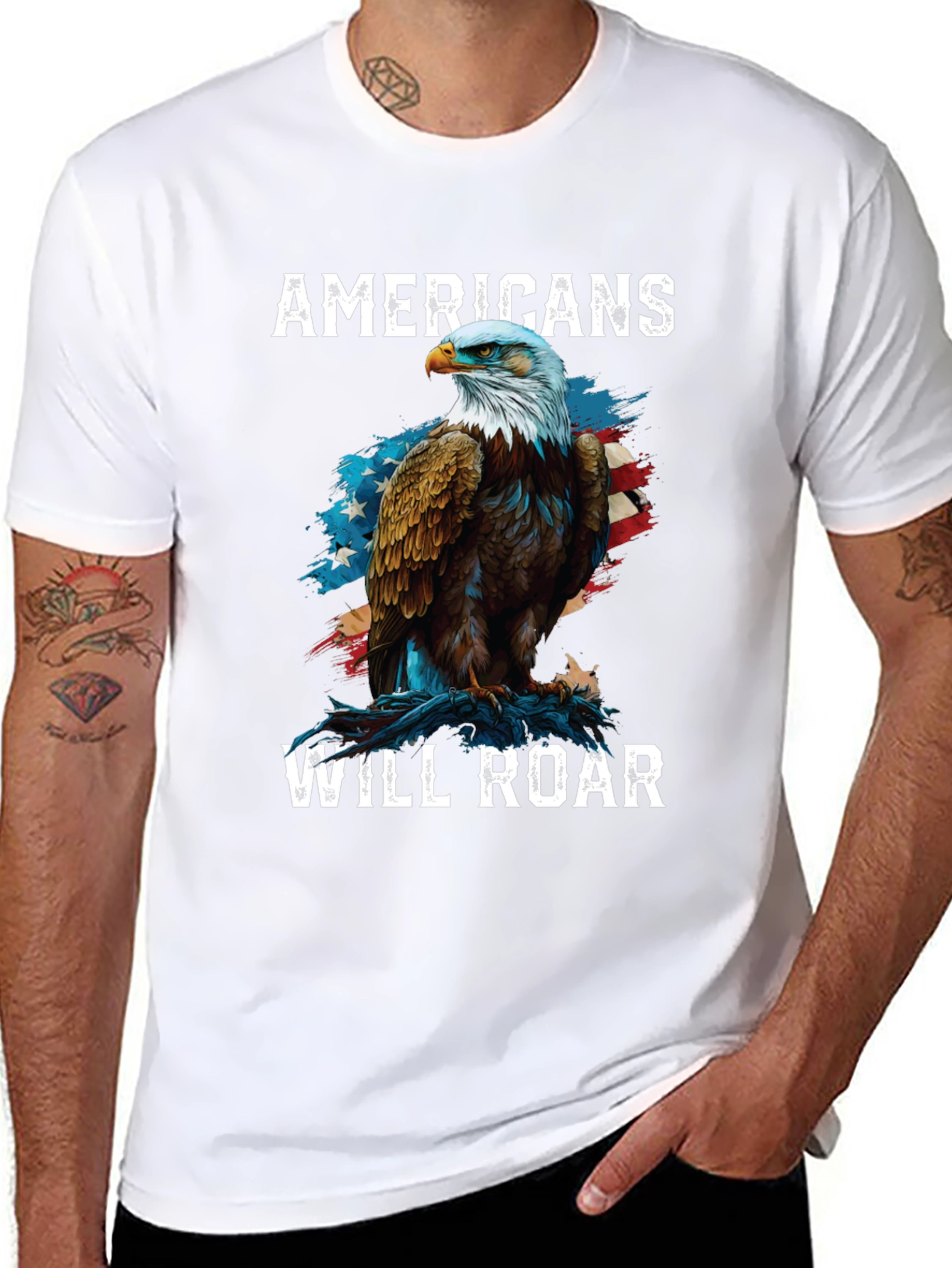 Americans Will Roar Eagle Patriotic T-Shirt