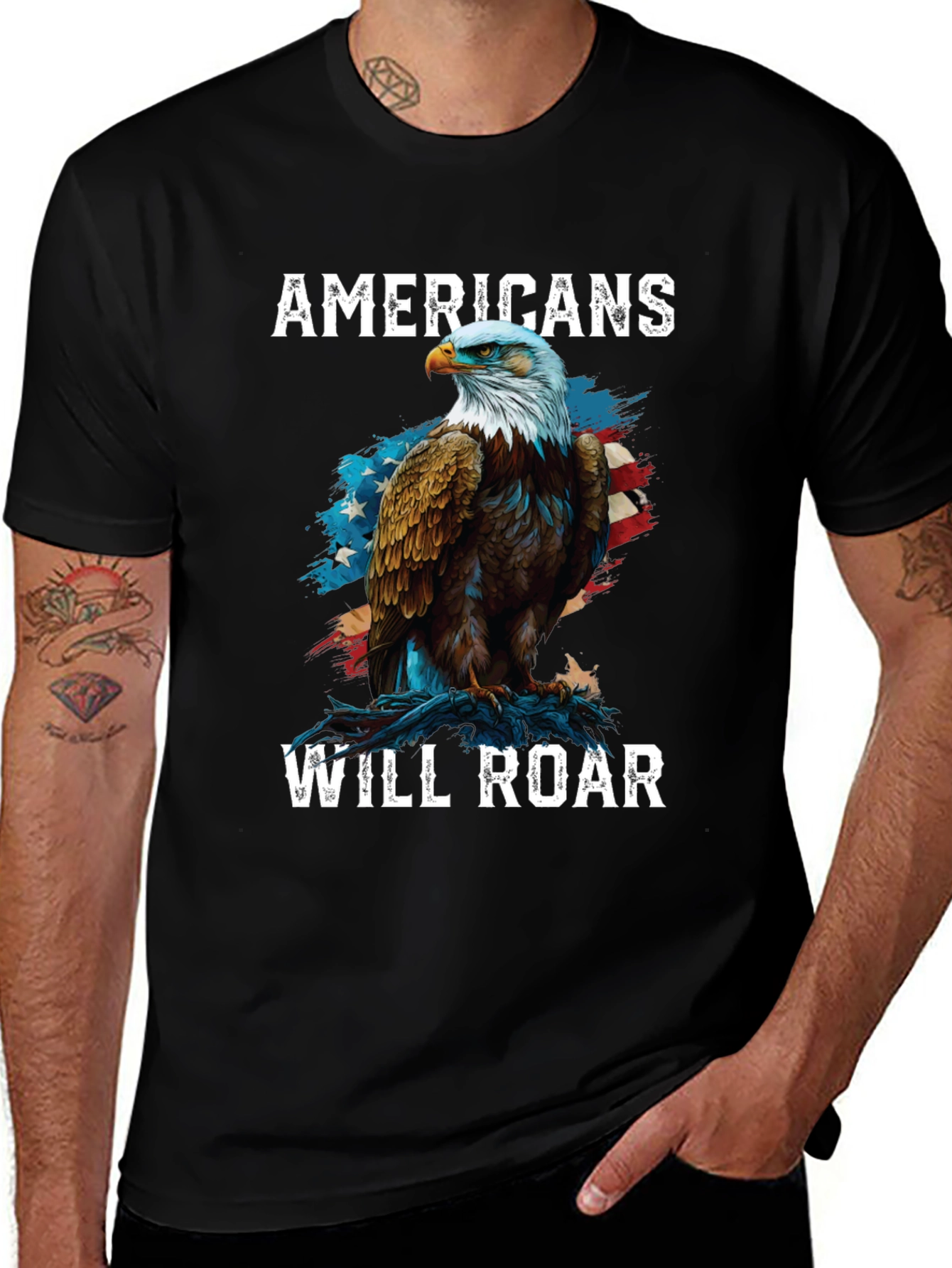 Americans Will Roar Eagle Patriotic T-Shirt