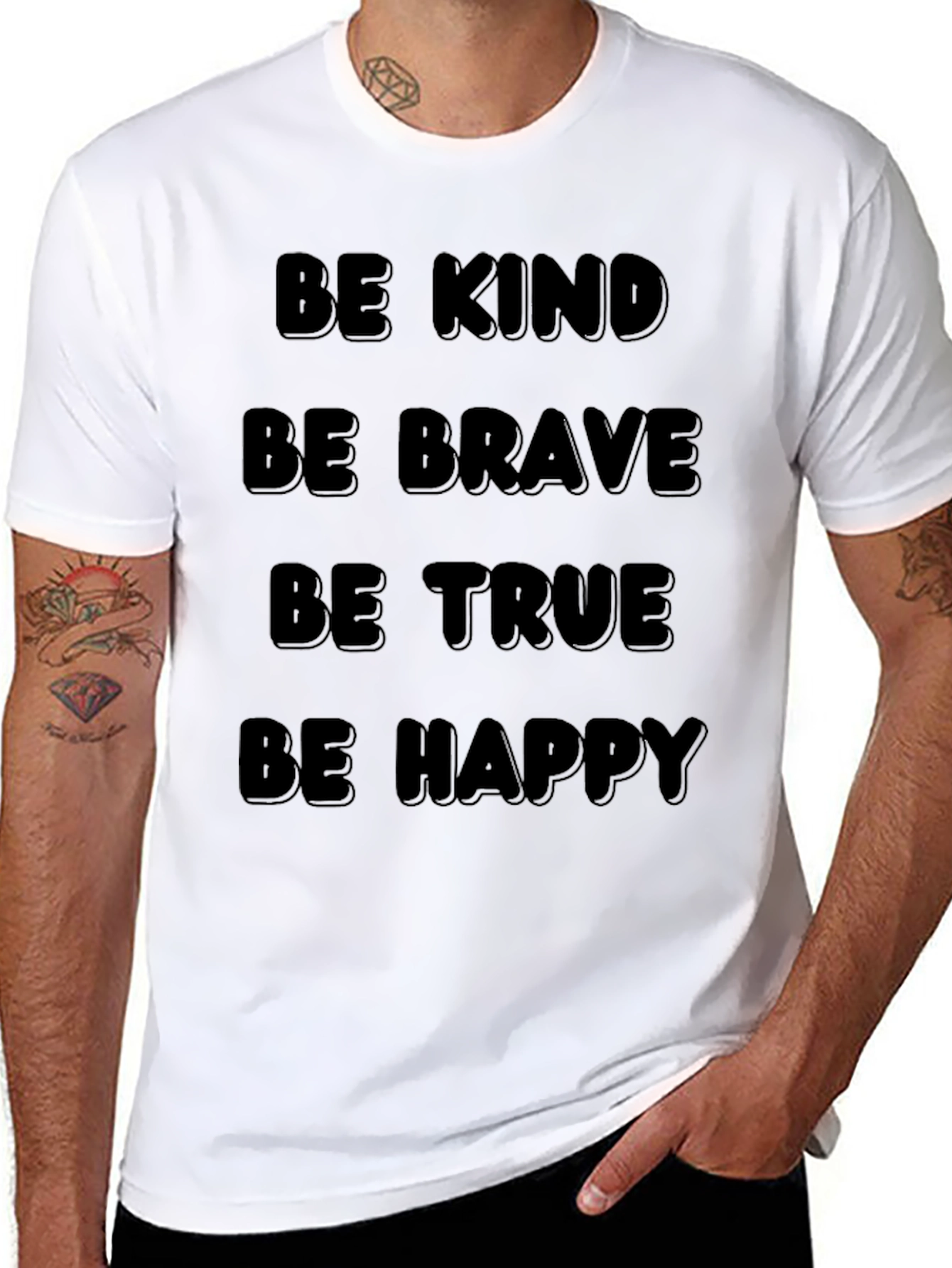 Kind Brave True Happy Graphic T-Shirt