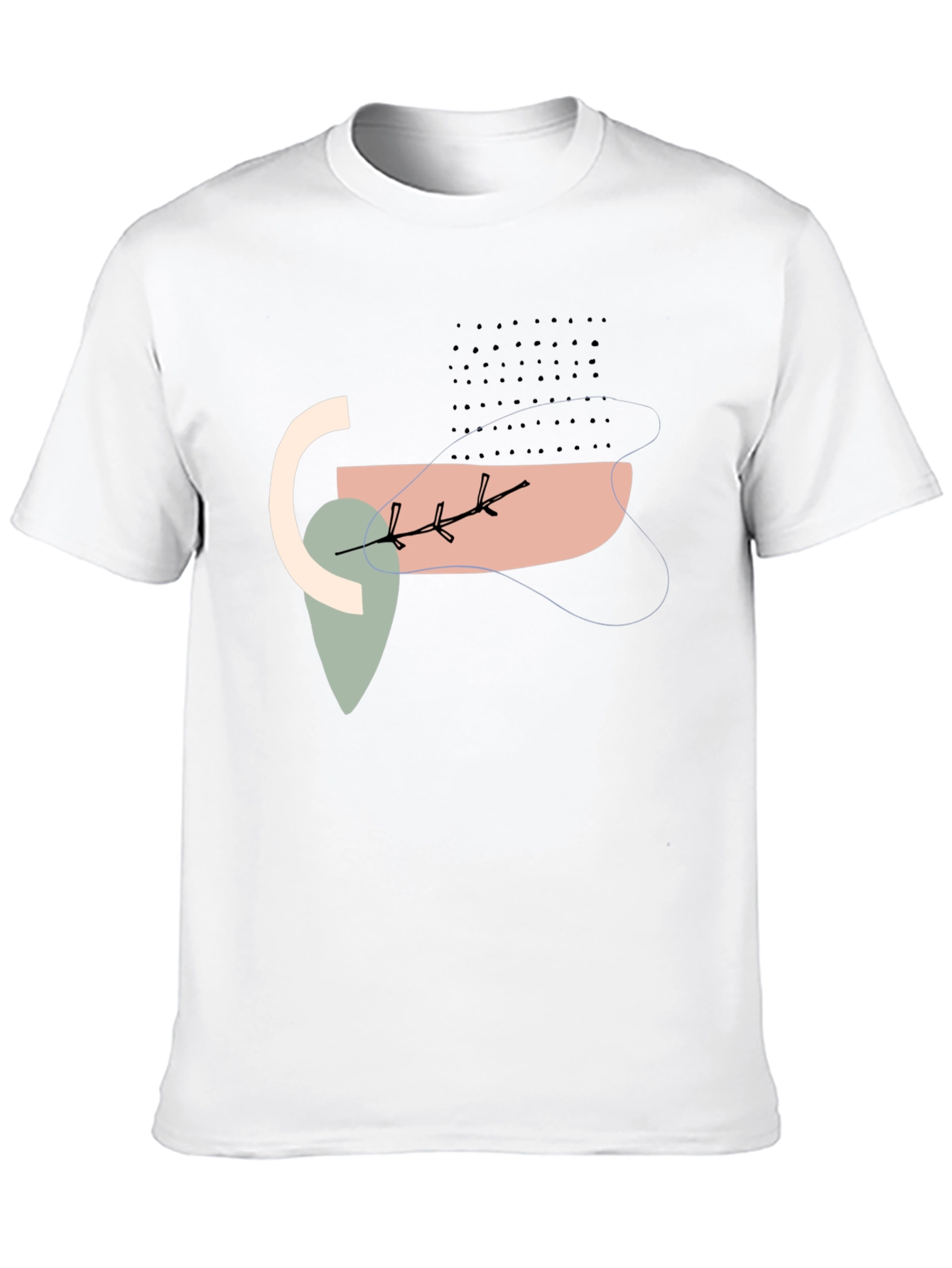 Abstract Graphic Black Crew Neck T-Shirt