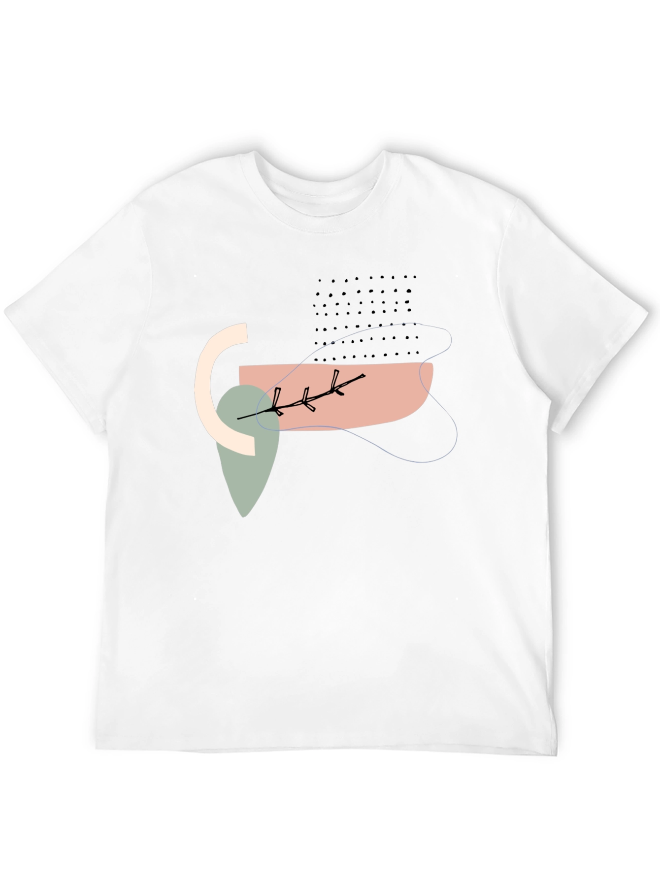 Abstract Graphic Black Crew Neck T-Shirt