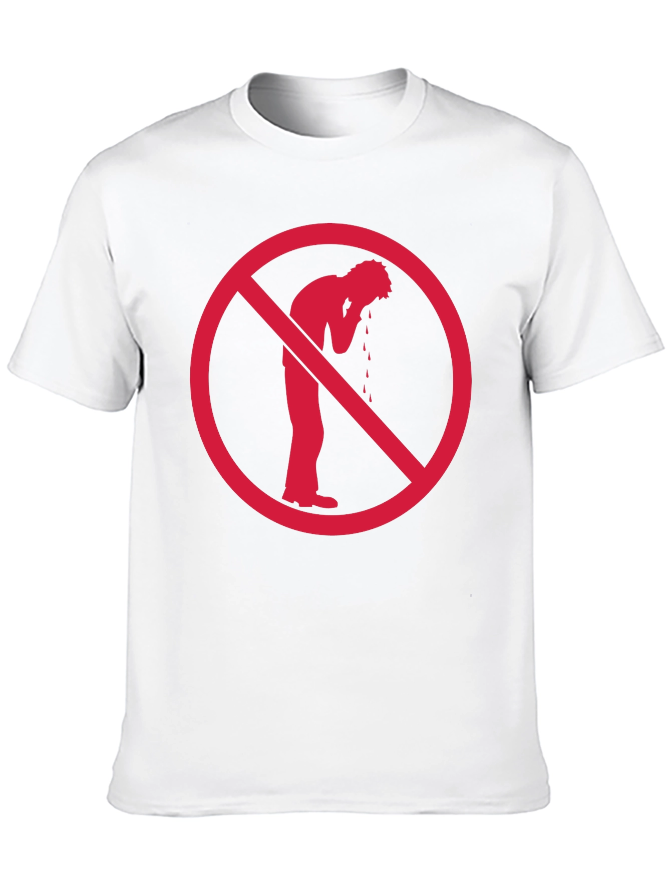 No Vomiting Graphic Tee - Black Cotton Casual T-Shirt