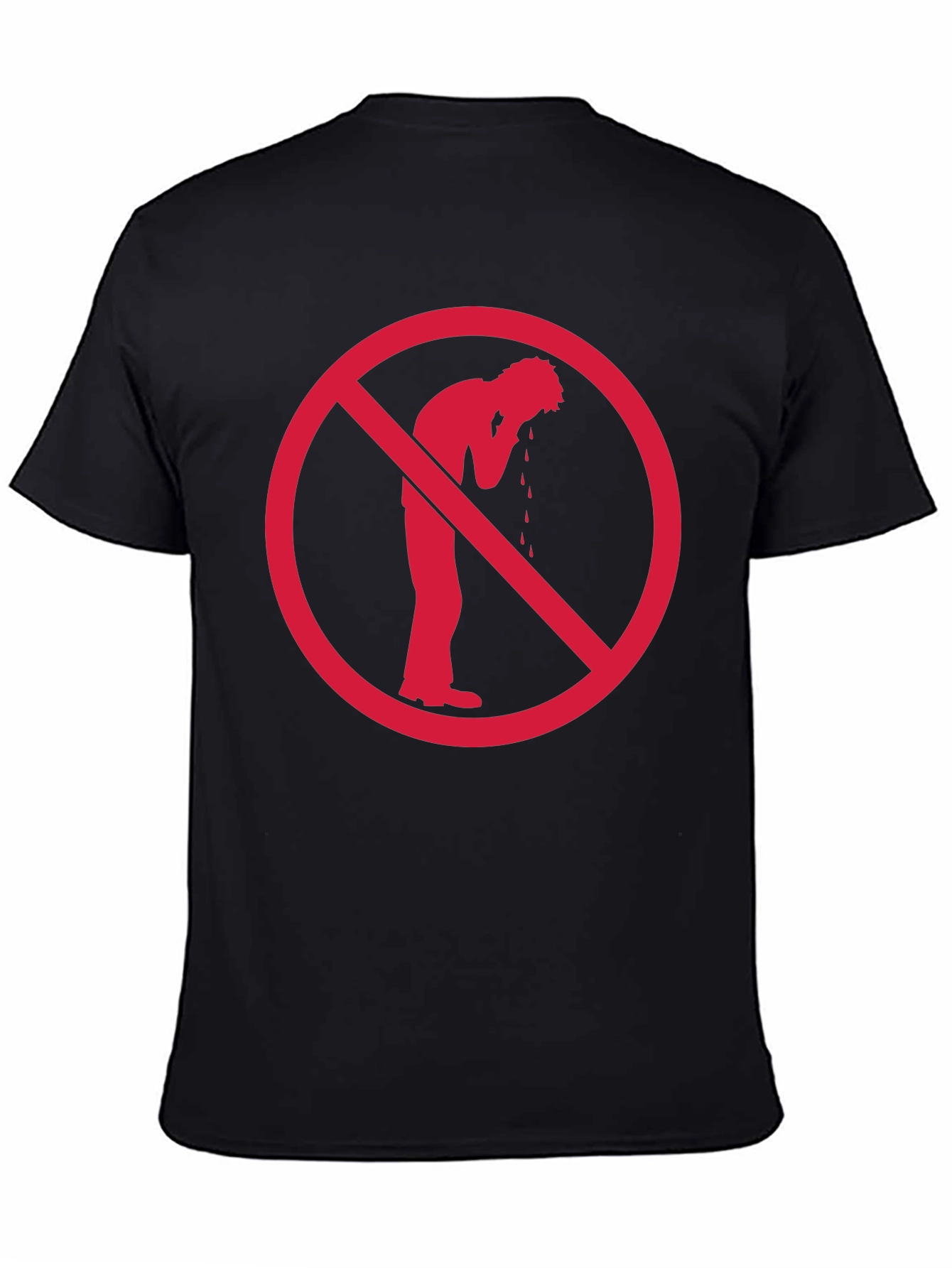 No Vomiting Graphic Tee - Black Cotton Casual T-Shirt
