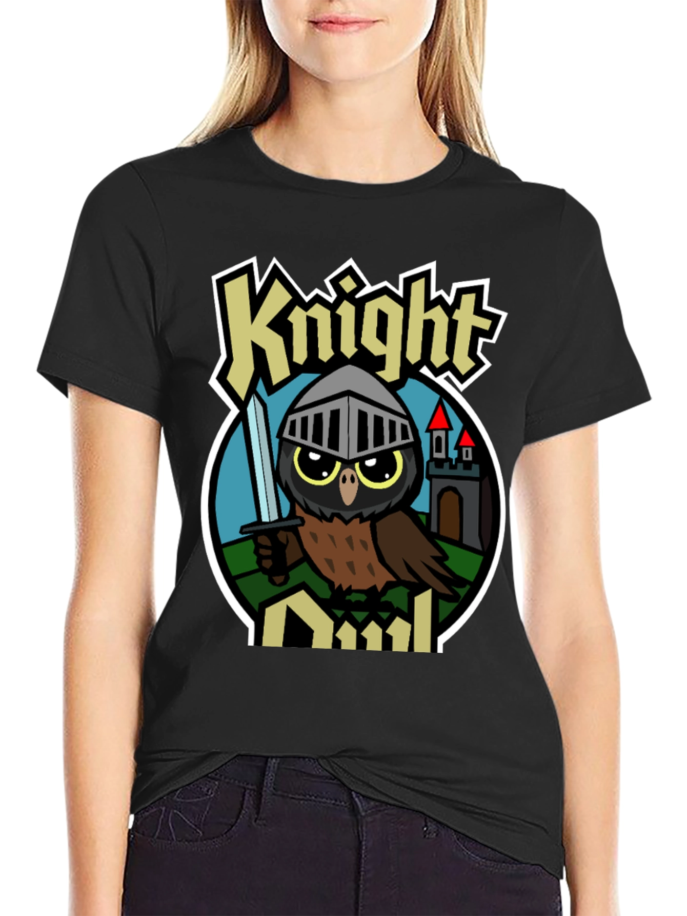 Knight Owl Graphic T-Shirt - Unisex Black Tee
