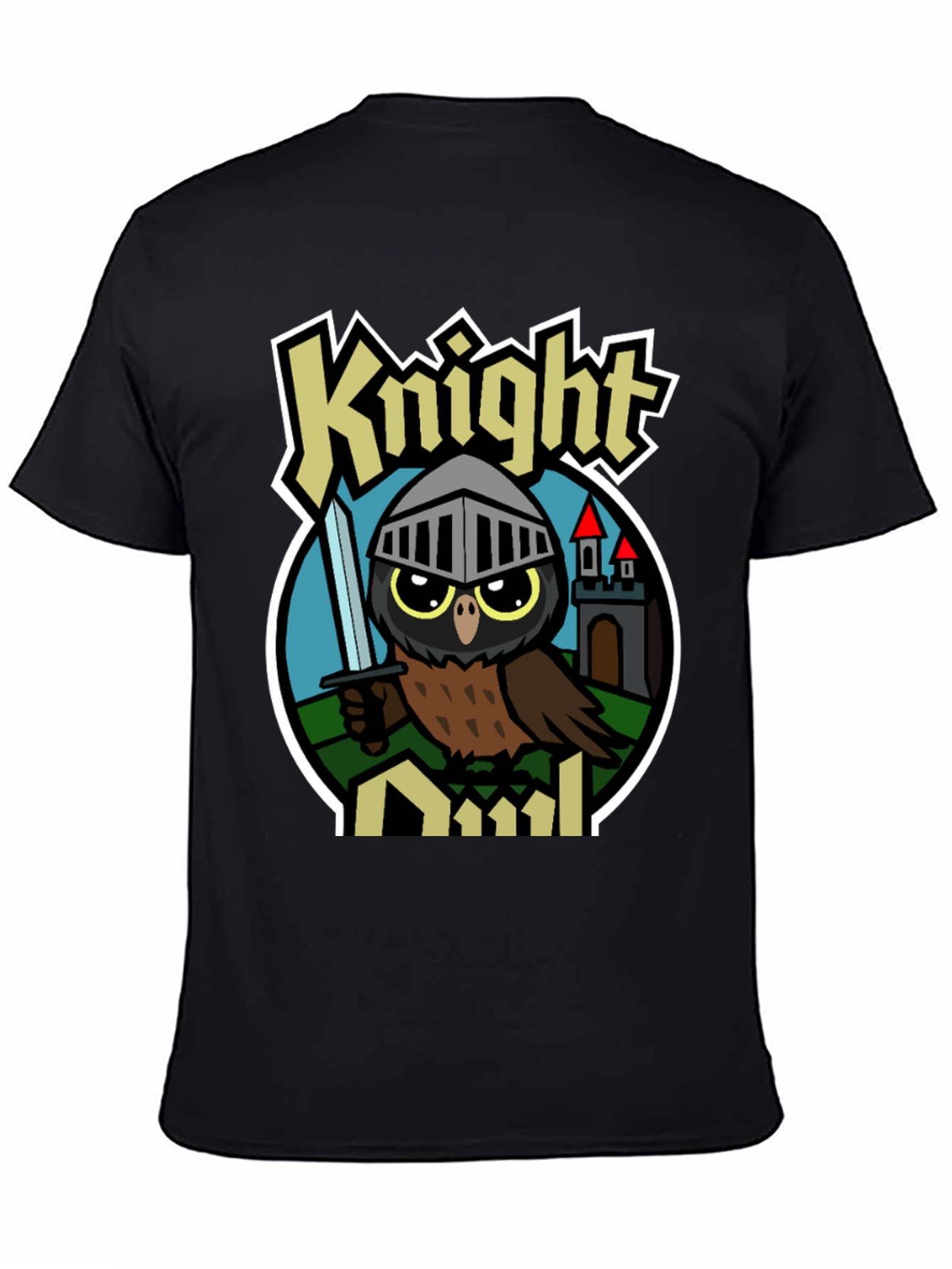 Knight Owl Graphic T-Shirt - Unisex Black Tee