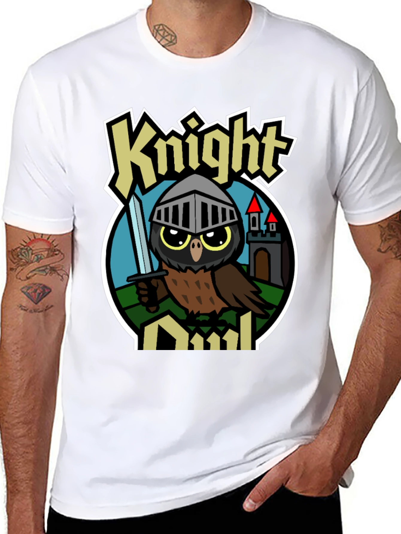 Knight Owl Graphic T-Shirt - Unisex Black Tee