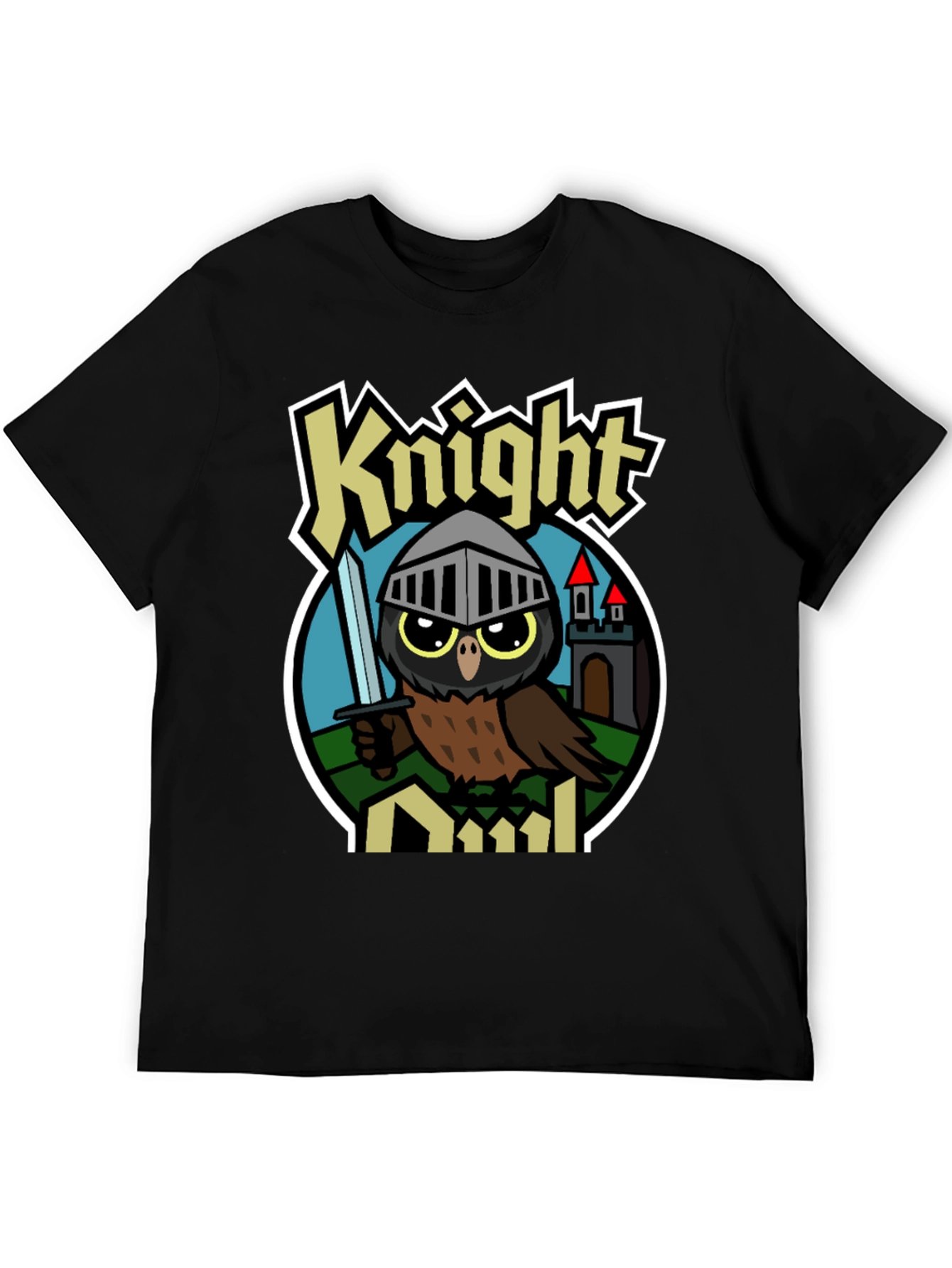 Knight Owl Graphic T-Shirt - Unisex Black Tee