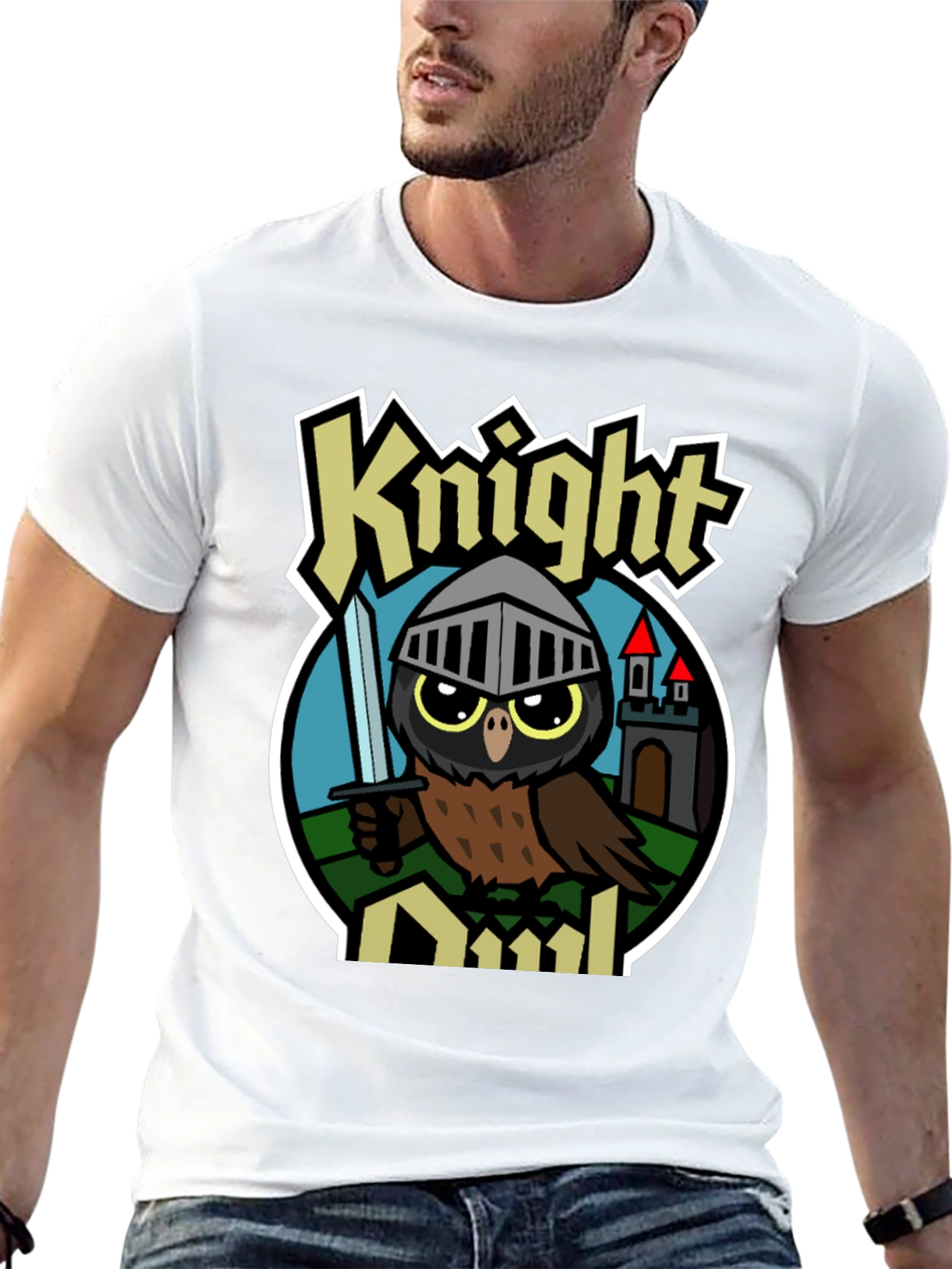 Knight Owl Graphic T-Shirt - Unisex Black Tee