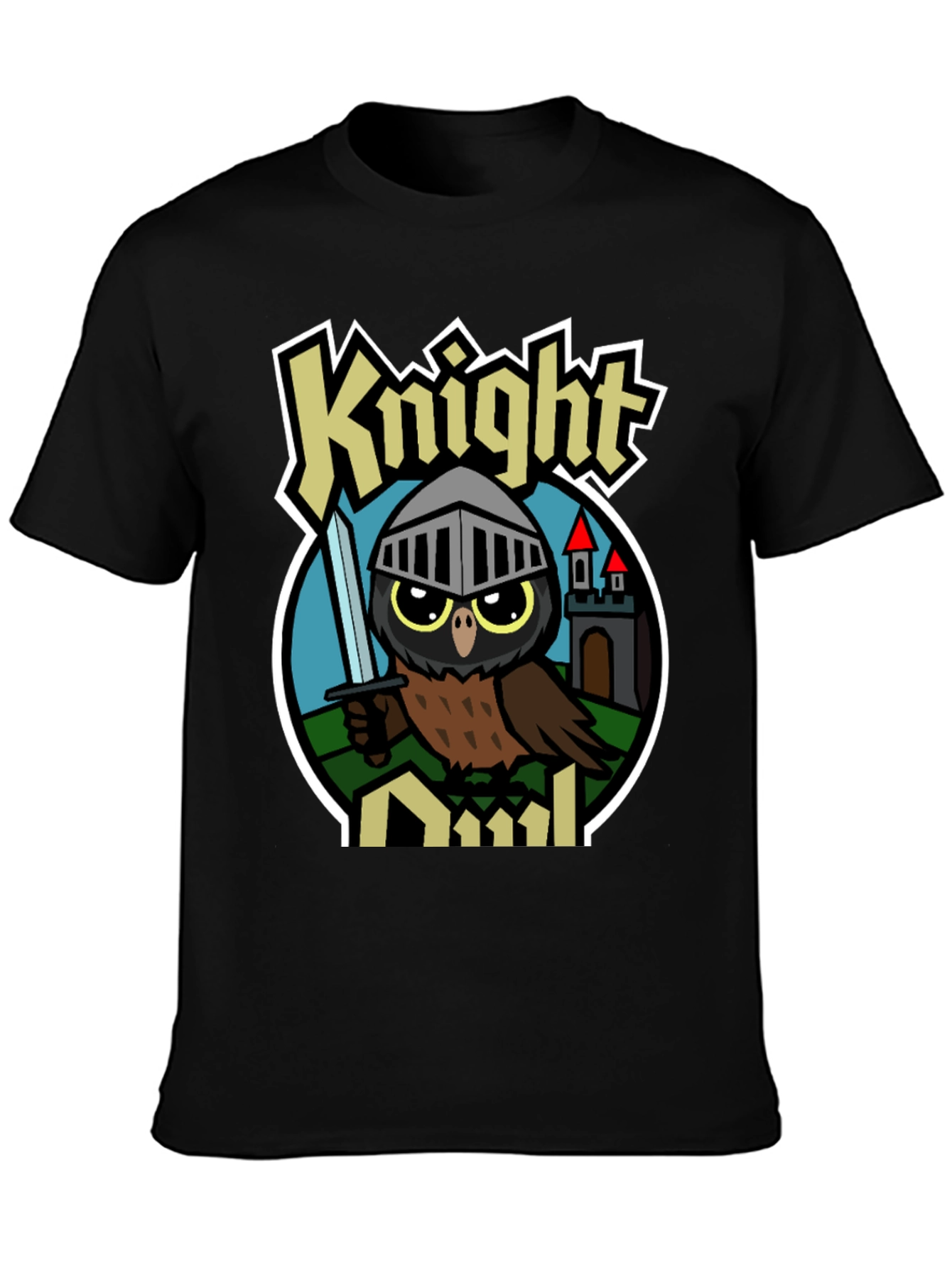 Knight Owl Graphic T-Shirt - Unisex Black Tee