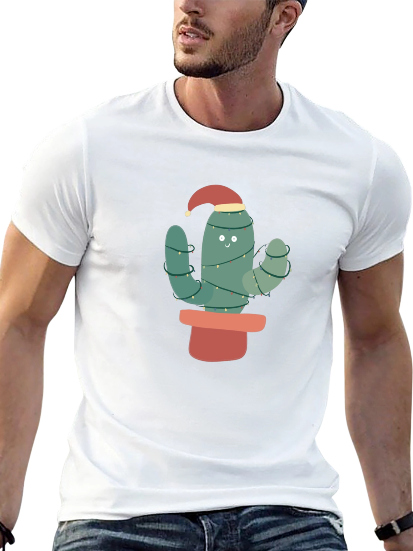 Festive Cactus T-Shirt - Holiday Cheer