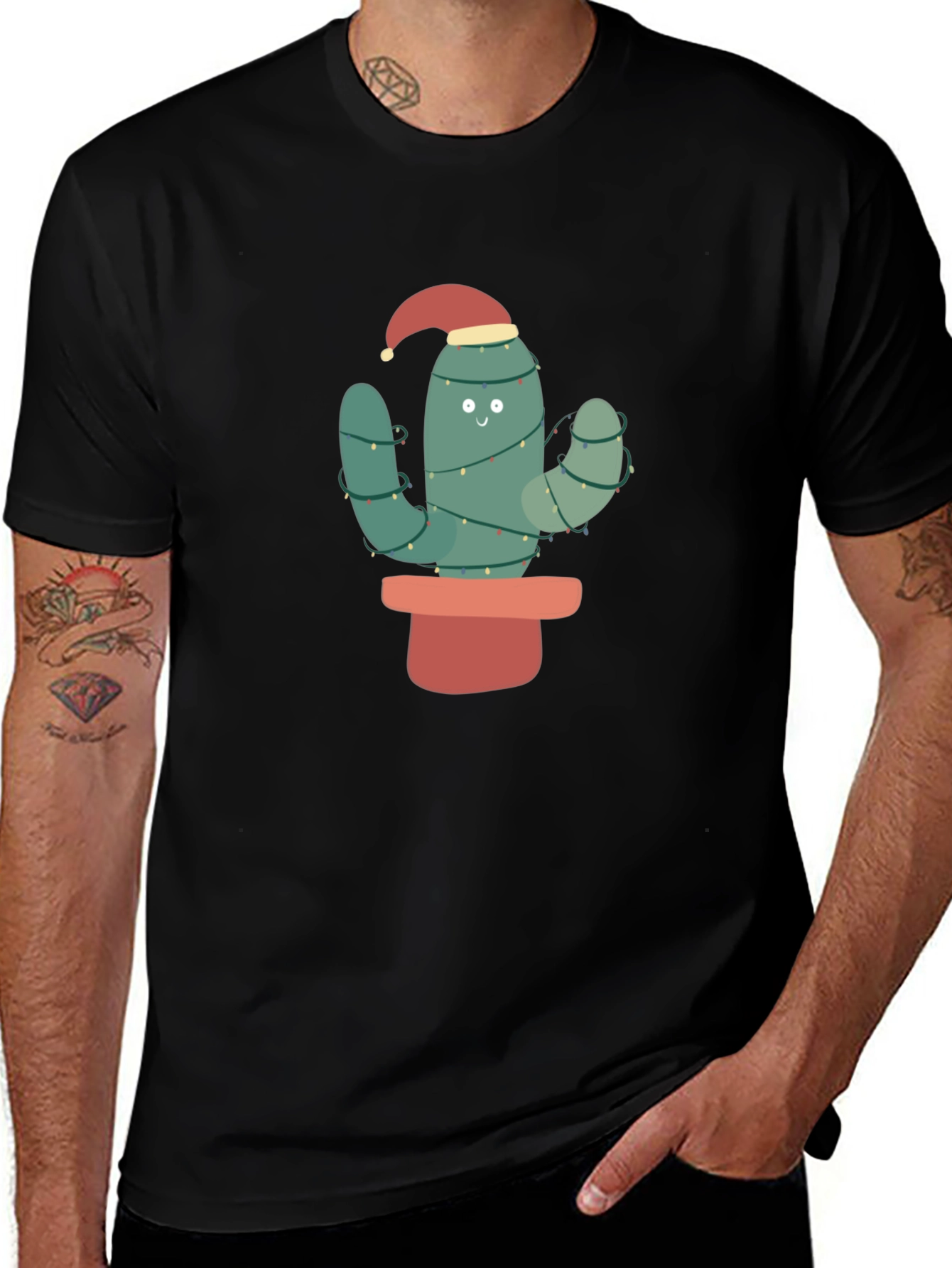 Festive Cactus T-Shirt - Holiday Cheer