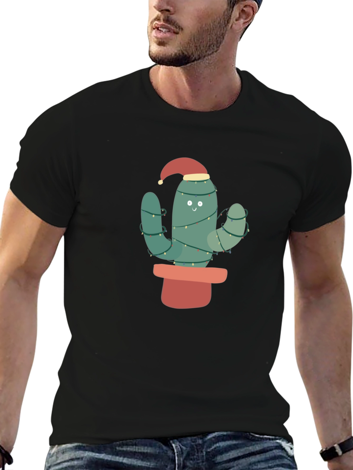 Festive Cactus T-Shirt - Holiday Cheer