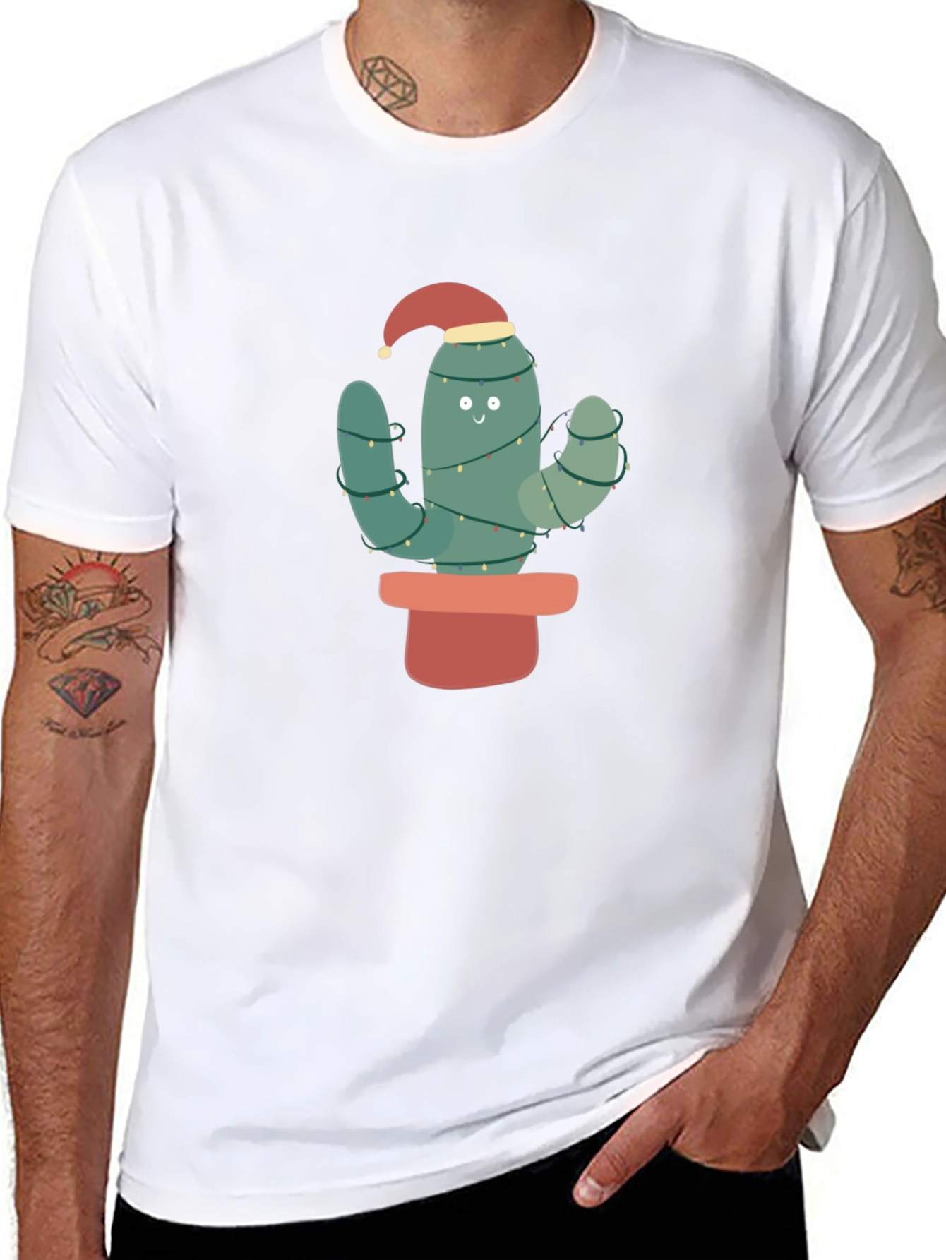 Festive Cactus T-Shirt - Holiday Cheer
