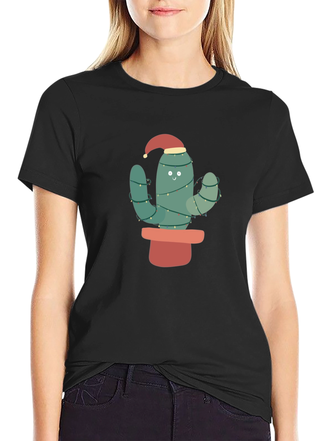 Festive Cactus T-Shirt - Holiday Cheer