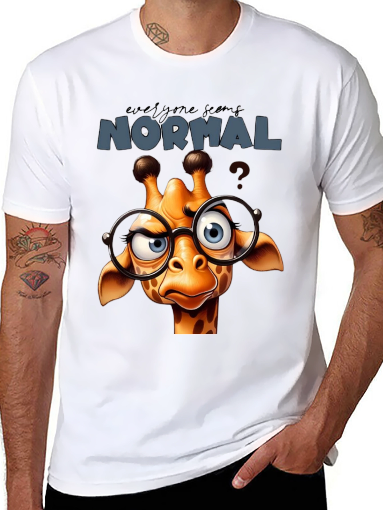 Funny Giraffe T-Shirt - Everyone Seems Normal Tee