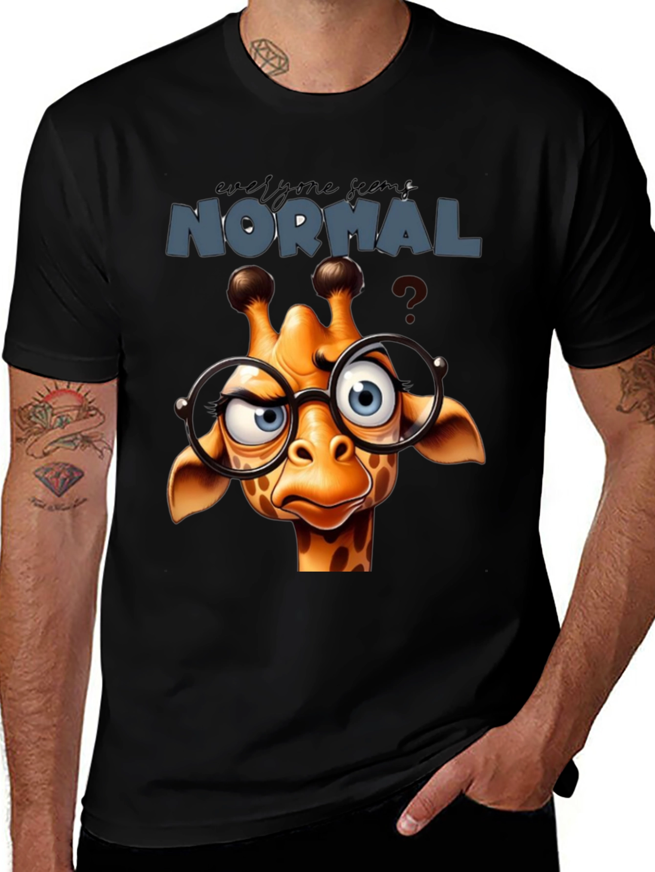 Funny Giraffe T-Shirt - Everyone Seems Normal Tee