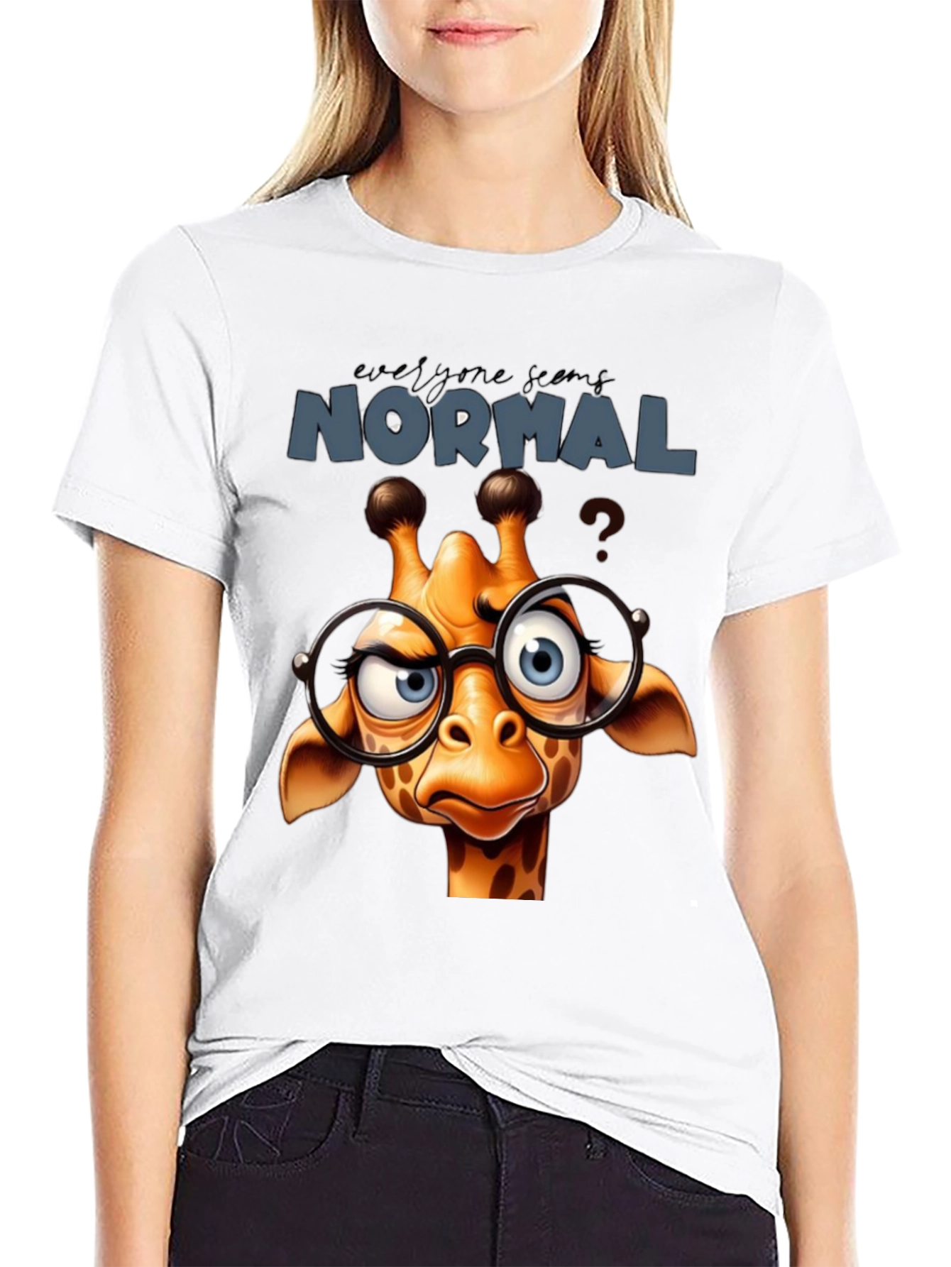 Funny Giraffe T-Shirt - Everyone Seems Normal Tee