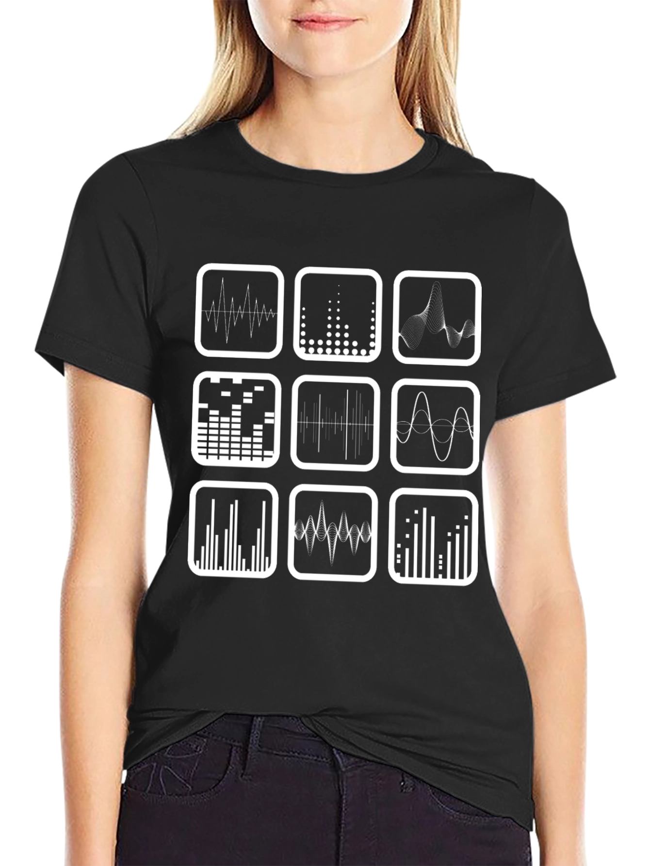 Sound Wave Graphic Tee - Black